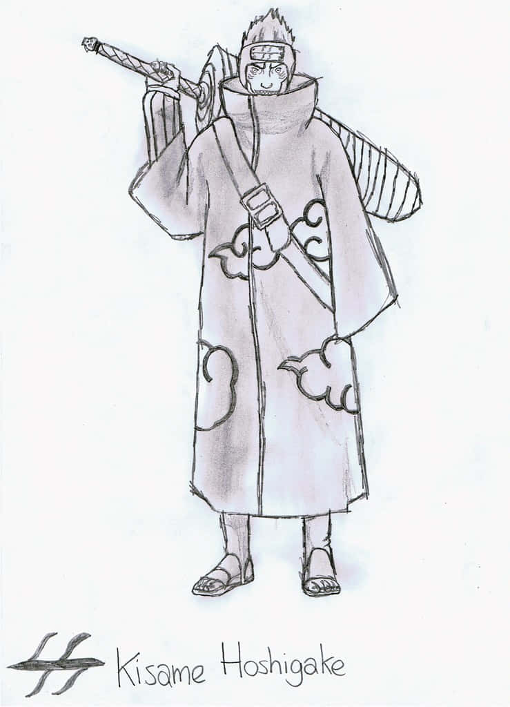 Akatsuki's Kisame, a fearsome warrior and member of the Akatsuki squad. Wallpaper