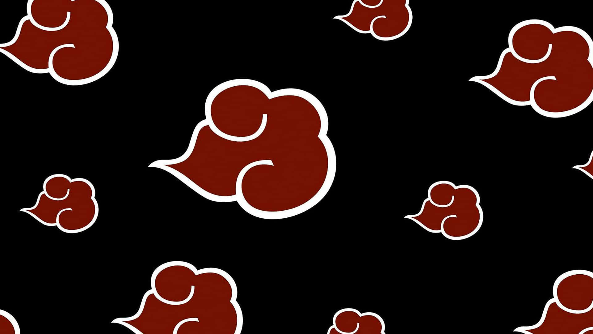 A Red And White Pattern With A Black Background Wallpaper