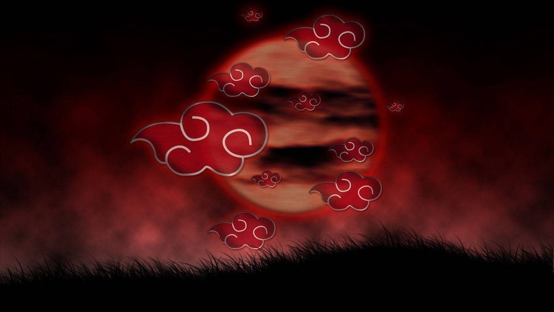 Akatsuki Logo And Blood Moon Wallpaper