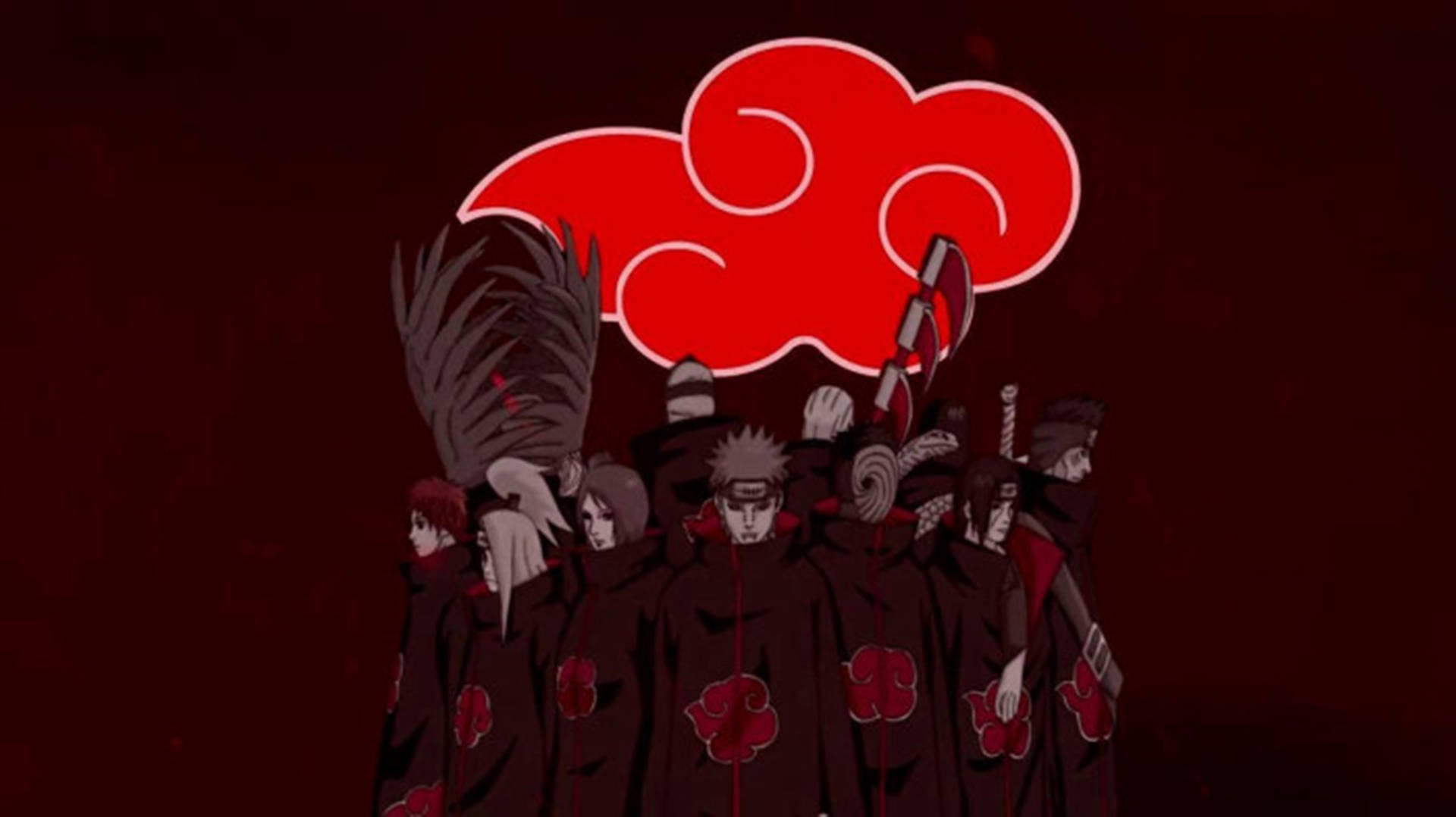 Akatsuki Logo And Shinobi Ninjas Background