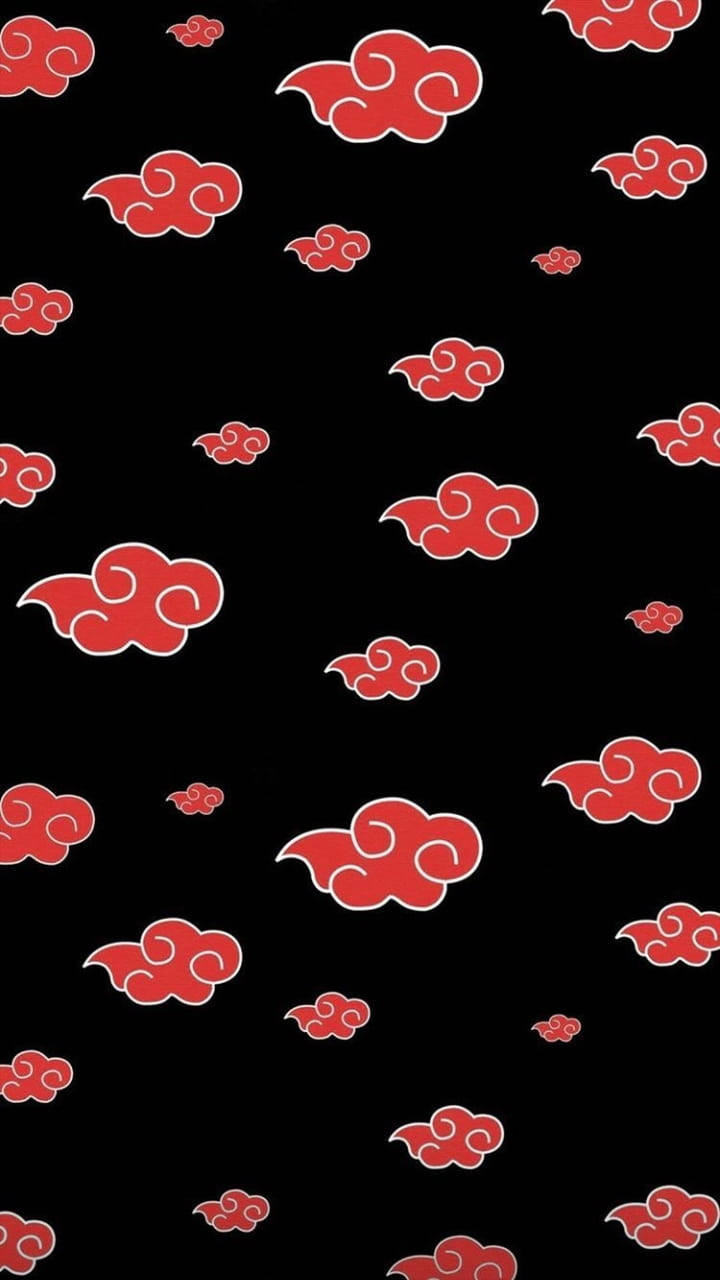 Akatsuki Logo Blood-red Cloud Pattern Wallpaper