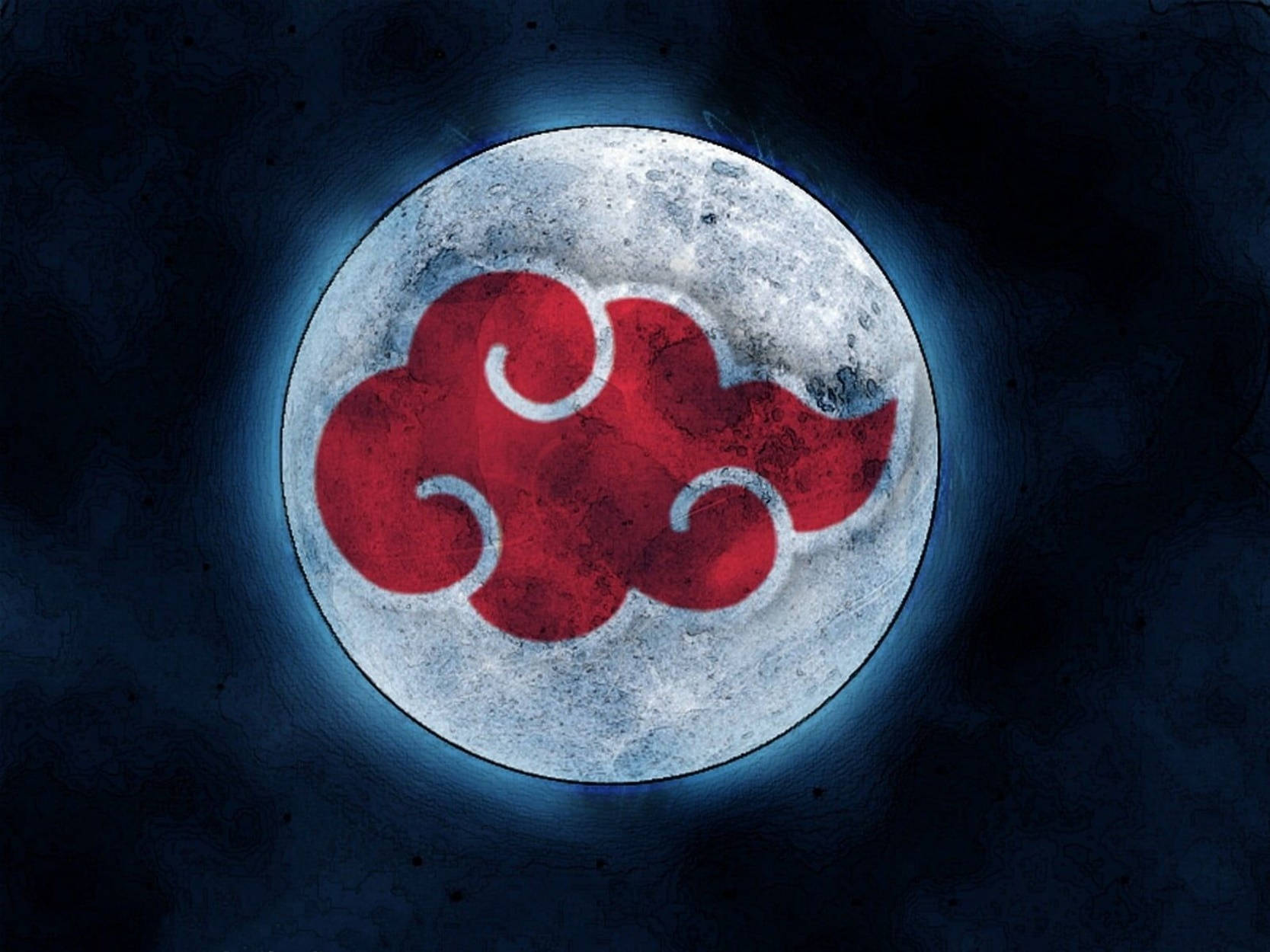 Akatsuki Logo Full Moon Red Cloud Wallpaper