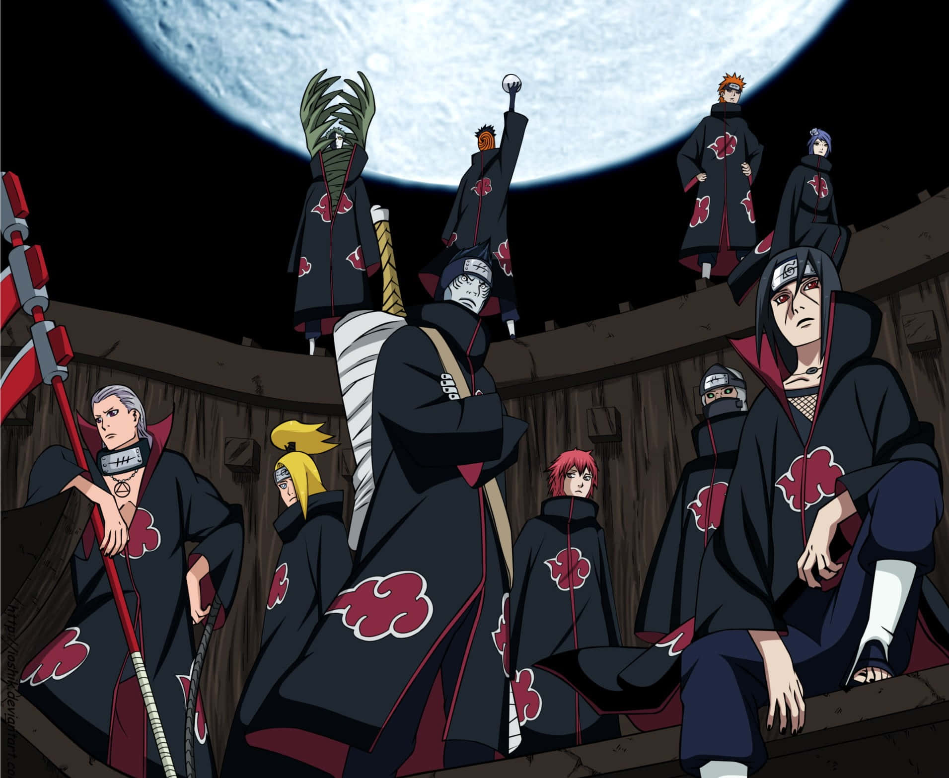 Members of the Akatsuki, an intense group of Naruto villains Wallpaper