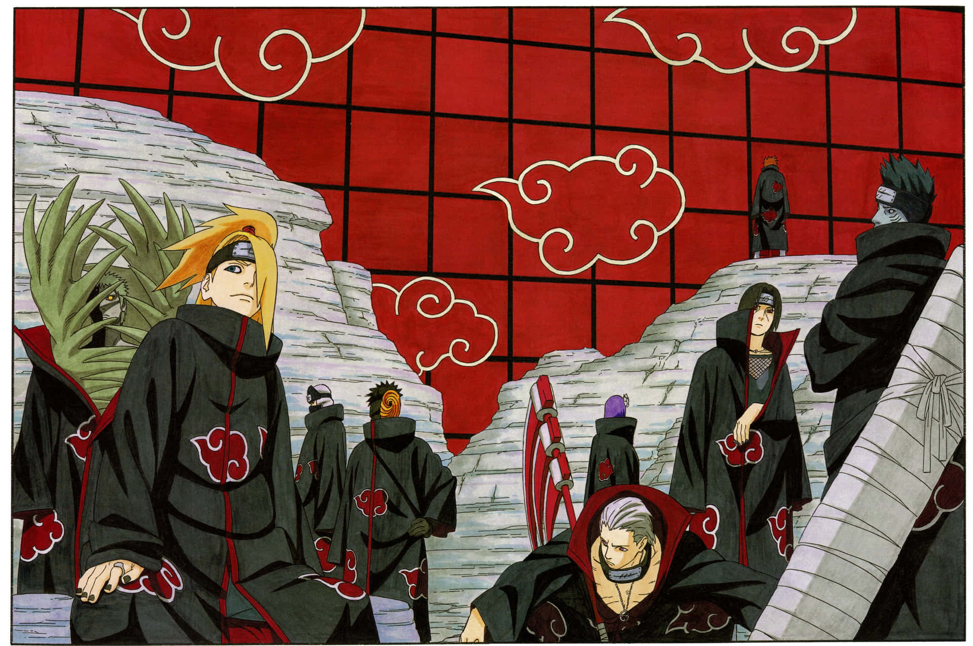 The Akatsuki Members are a Feared Organization in the Naruto Universe Wallpaper
