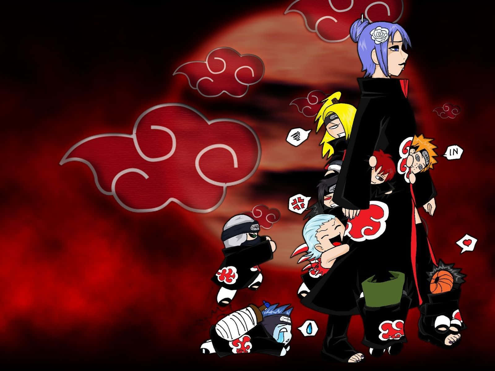 Three Members of the Akatsuki in Naruto Shippuden Wallpaper