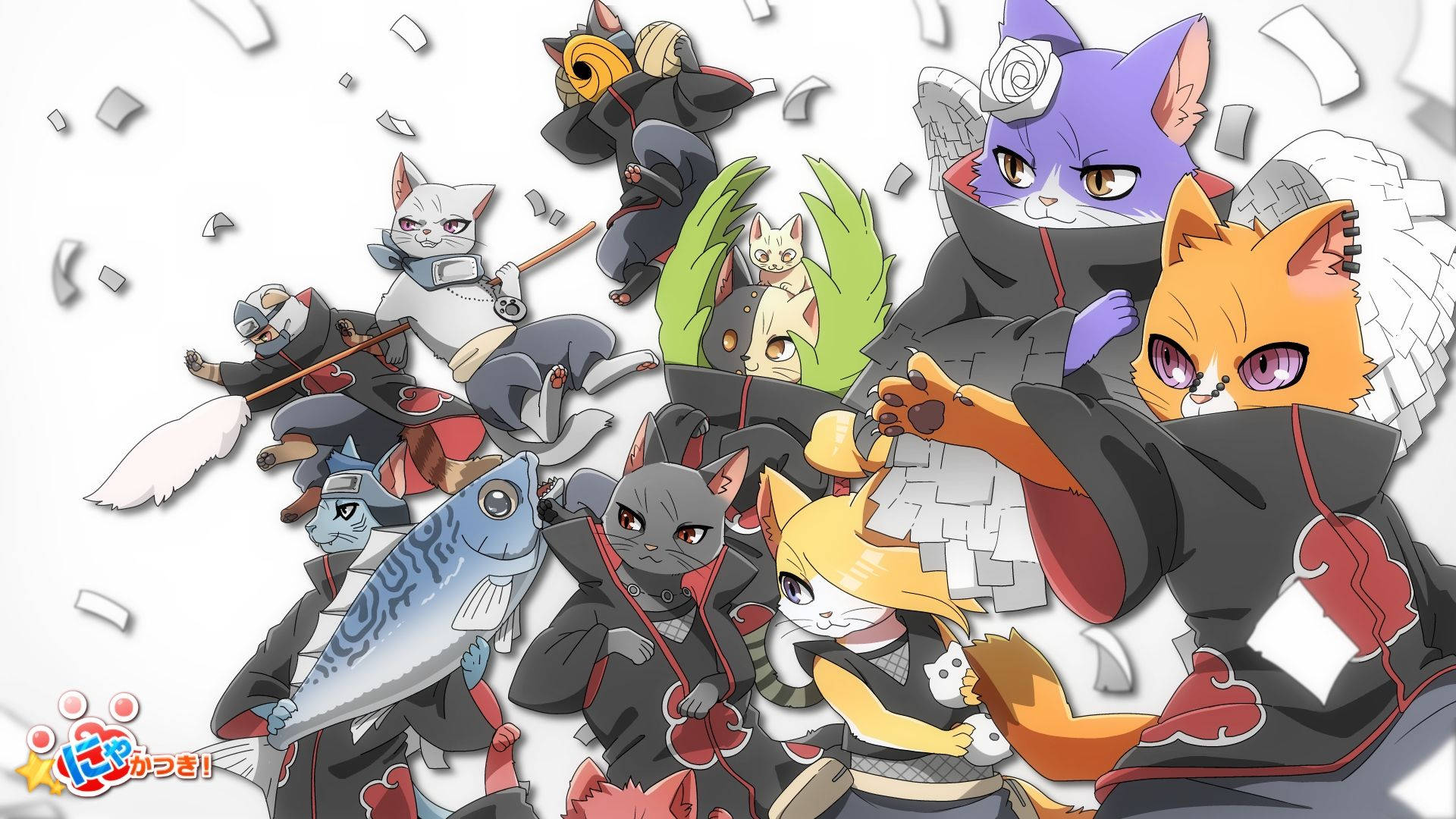 Join the Akatsuki and unleash your cat's deadly power Wallpaper
