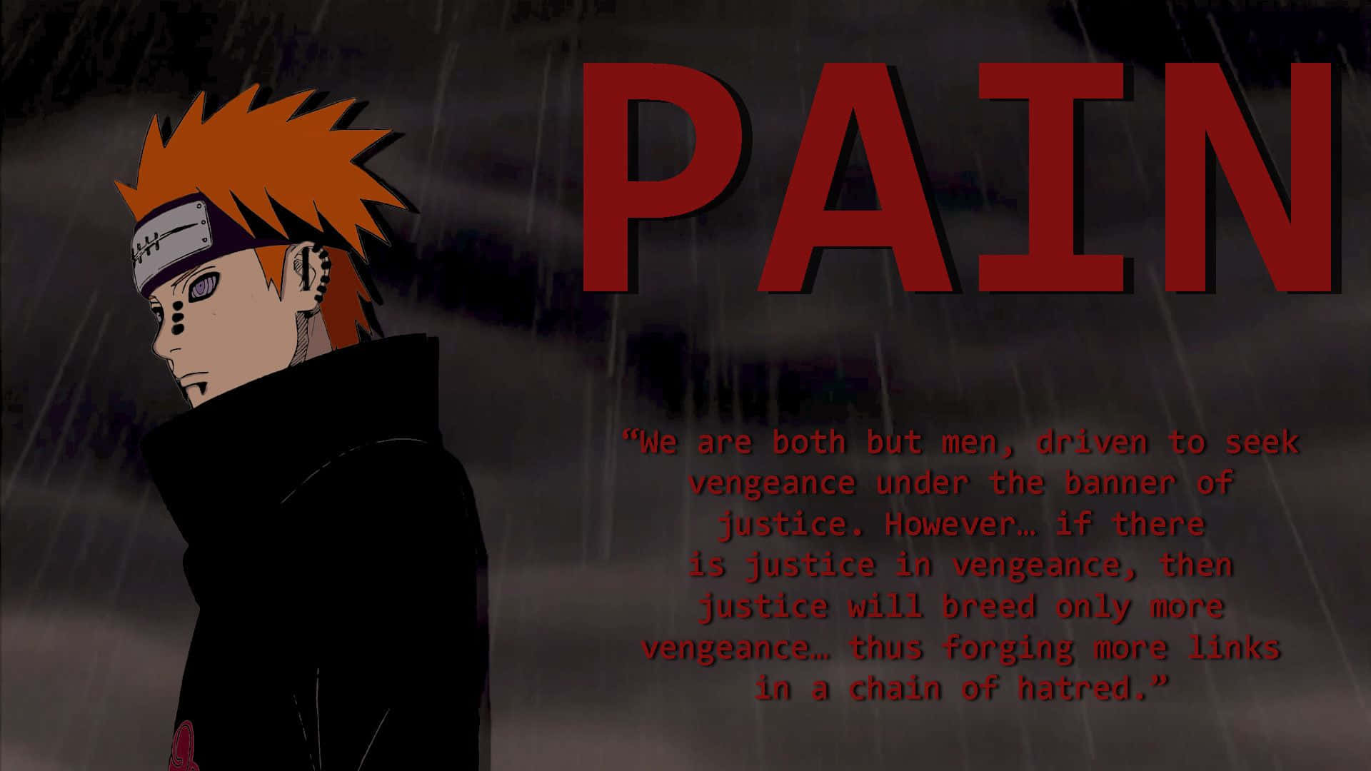 A leader of Akatsuki, Pain symbolizes the determination of justice. Wallpaper