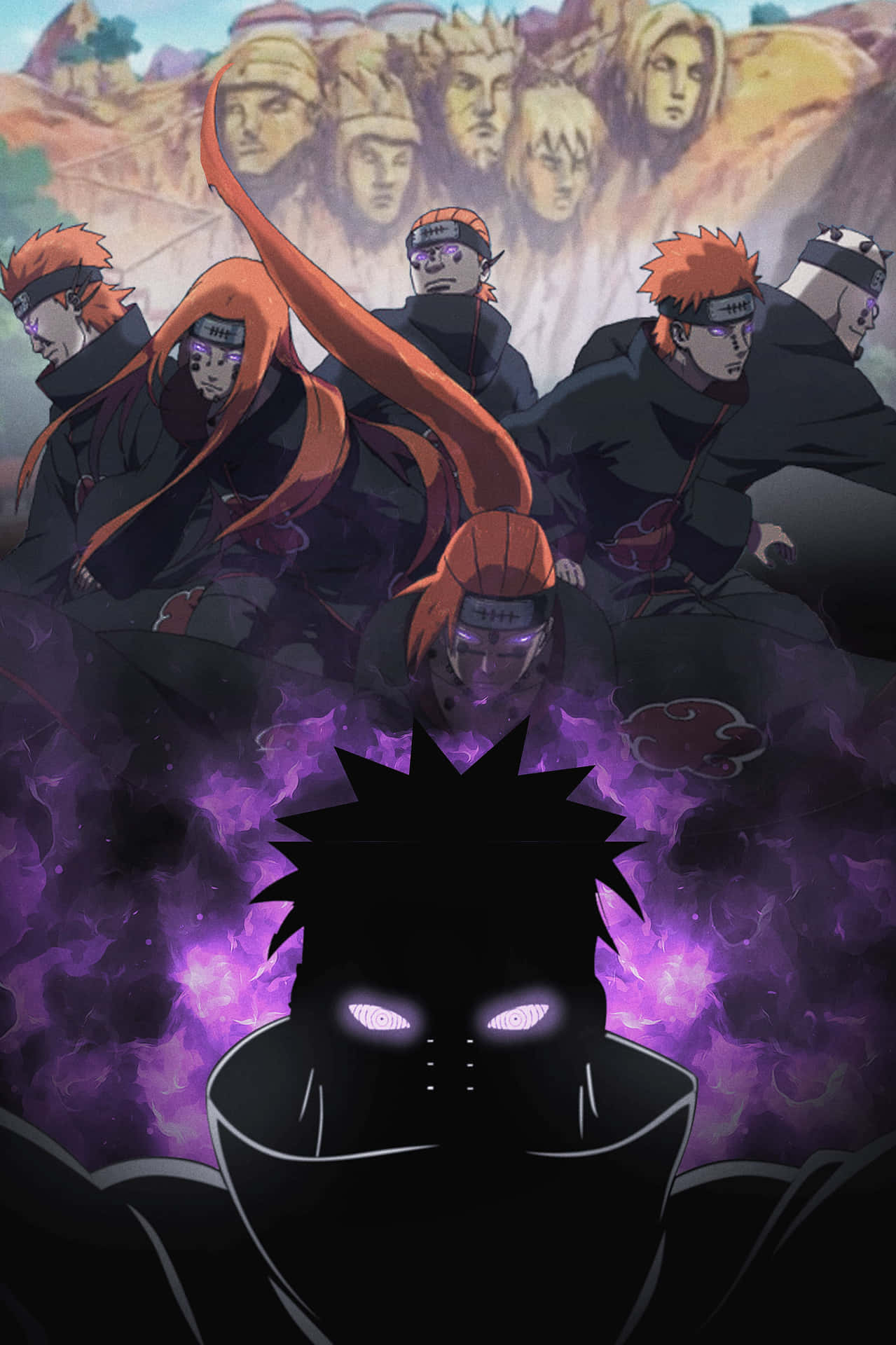 Feel the power of Akatsuki with this vivid poster" Wallpaper