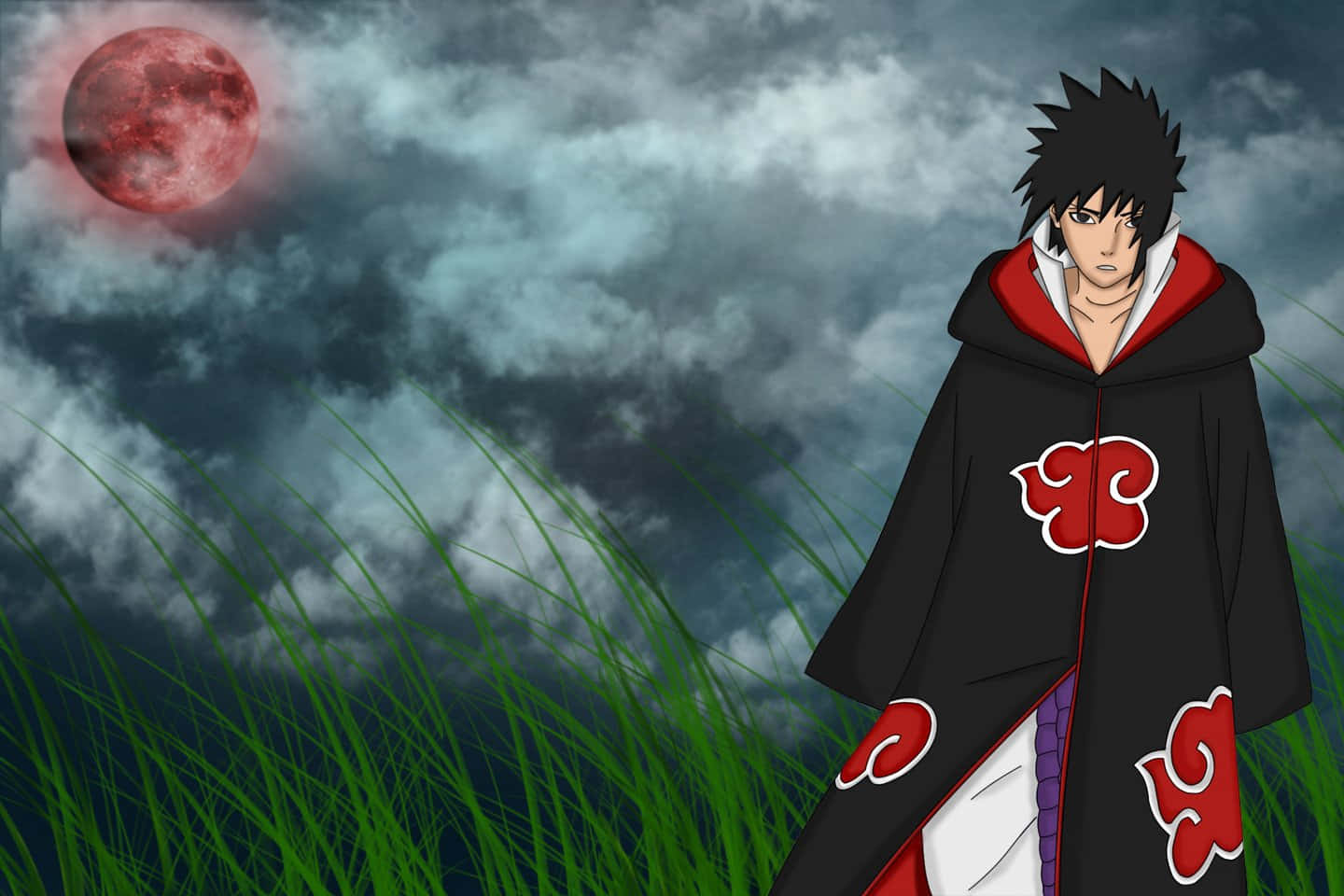 Akatsuki Sasuke prepares for his next training mission. Wallpaper