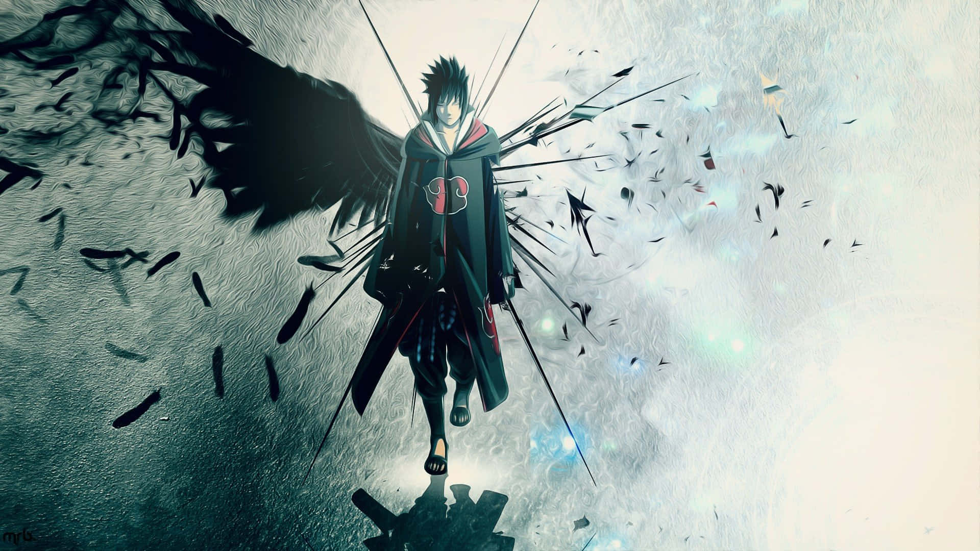 Akatsuki Sasuke Ready for a Fight" Wallpaper