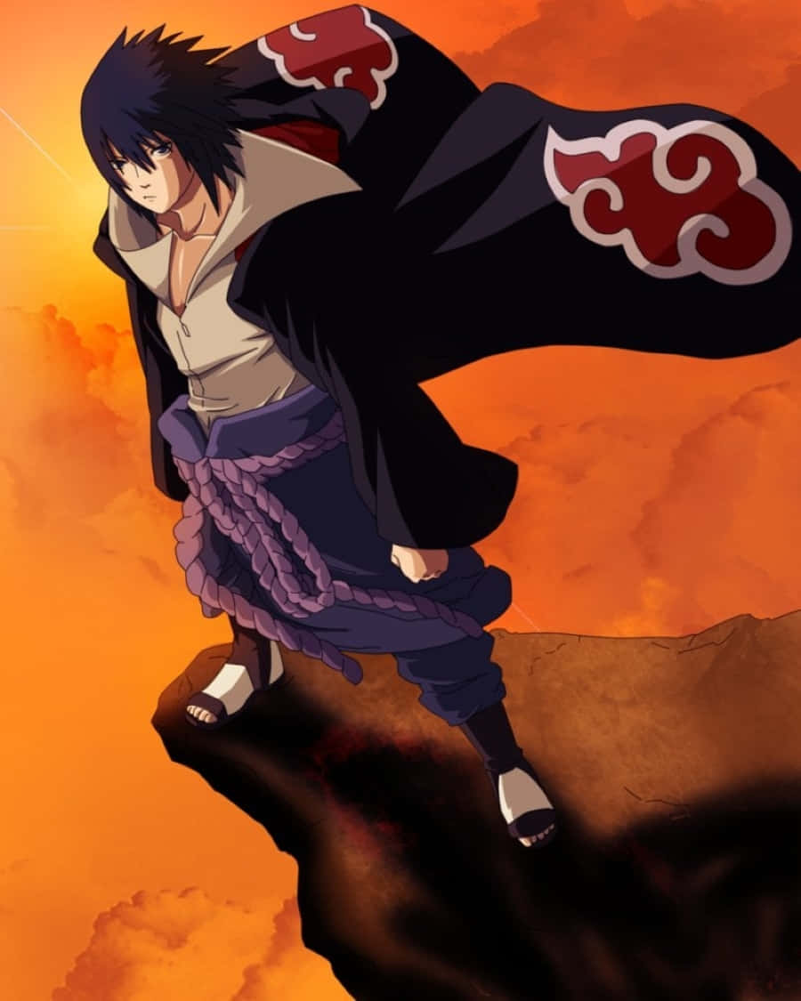 Akatsuki Sasuke Stands Ready Wallpaper