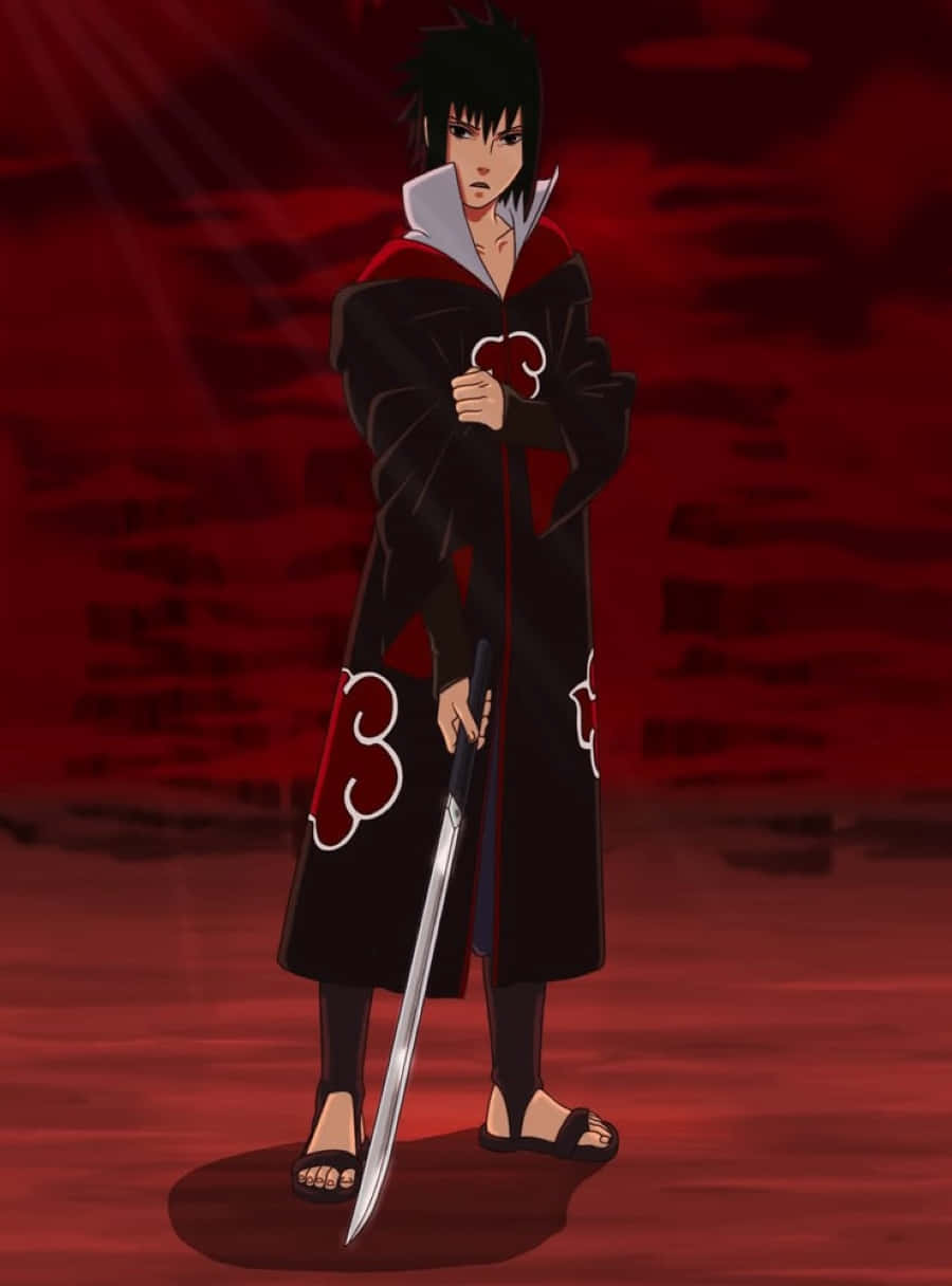 Akatsuki Sasuke In Action Wallpaper
