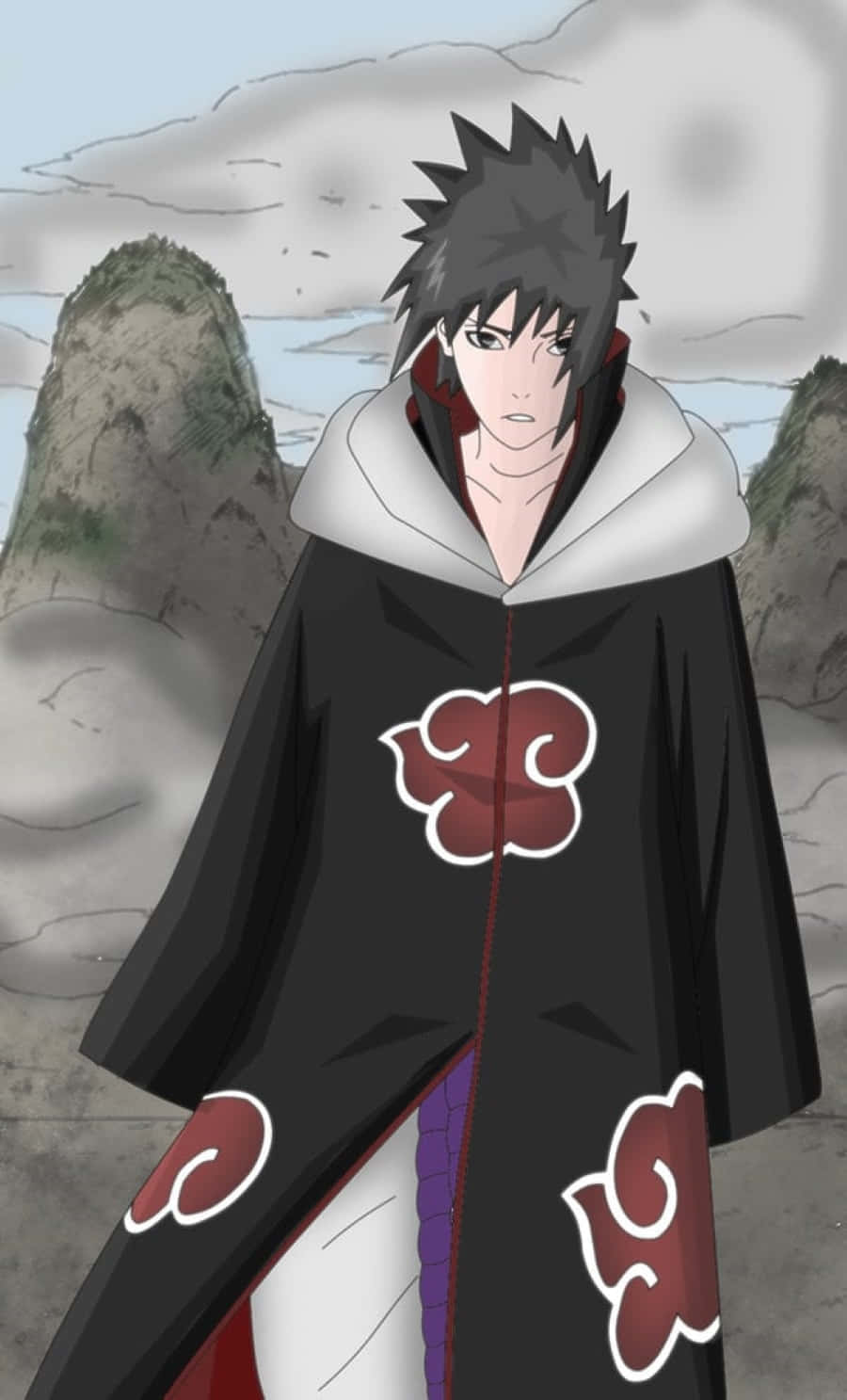 Akatsuki Sasuke, the cold, powerful shinobi. Wallpaper