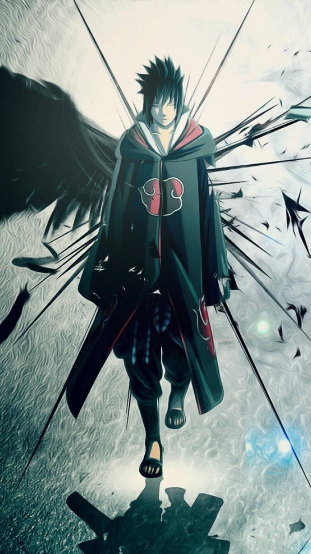 Sasuke Uchiha - The Unforgiving Ninja from Naruto Series on iPhone Wallpaper Wallpaper