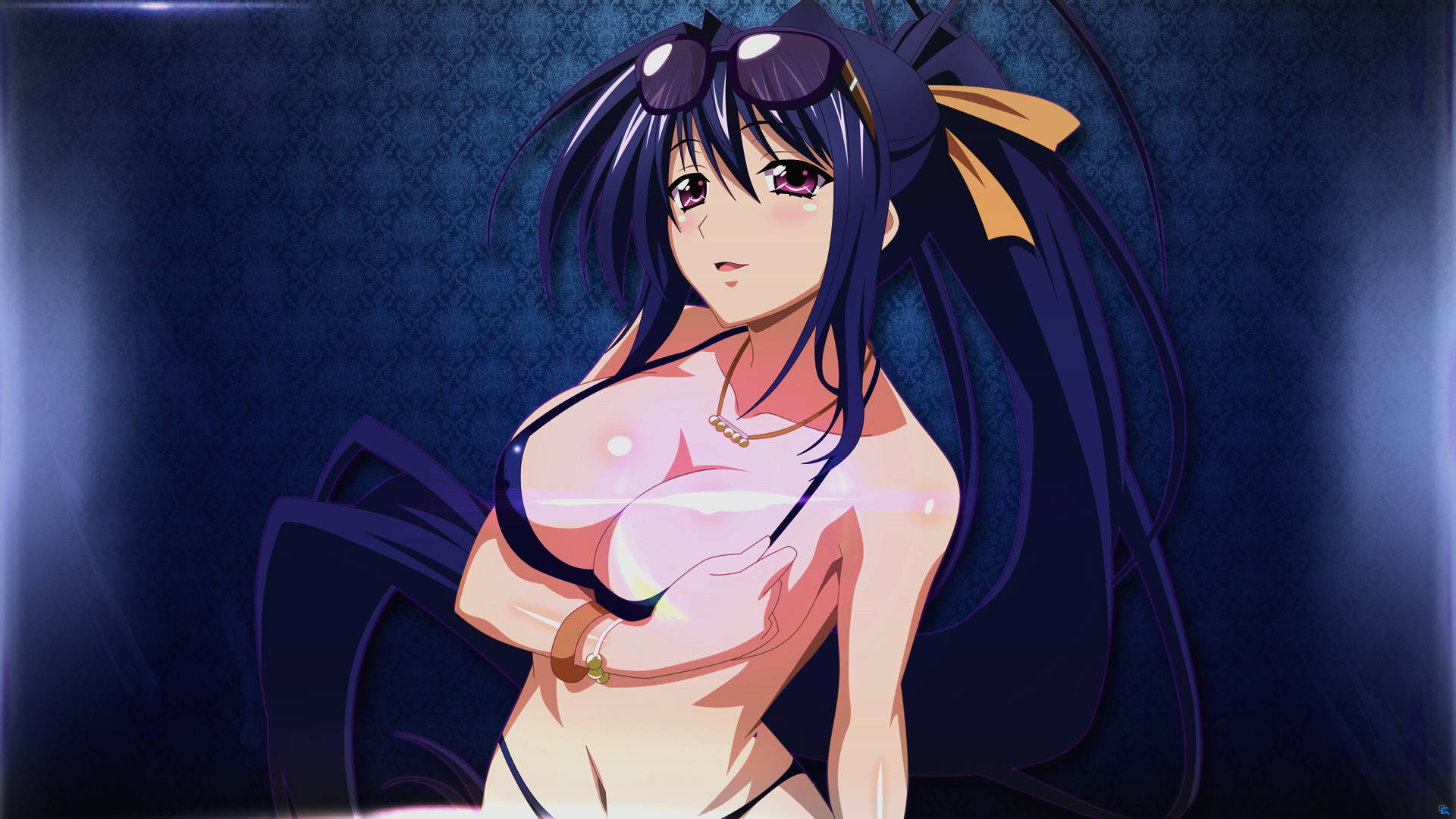 Akeno in her bikini, ready to take on the summer Wallpaper