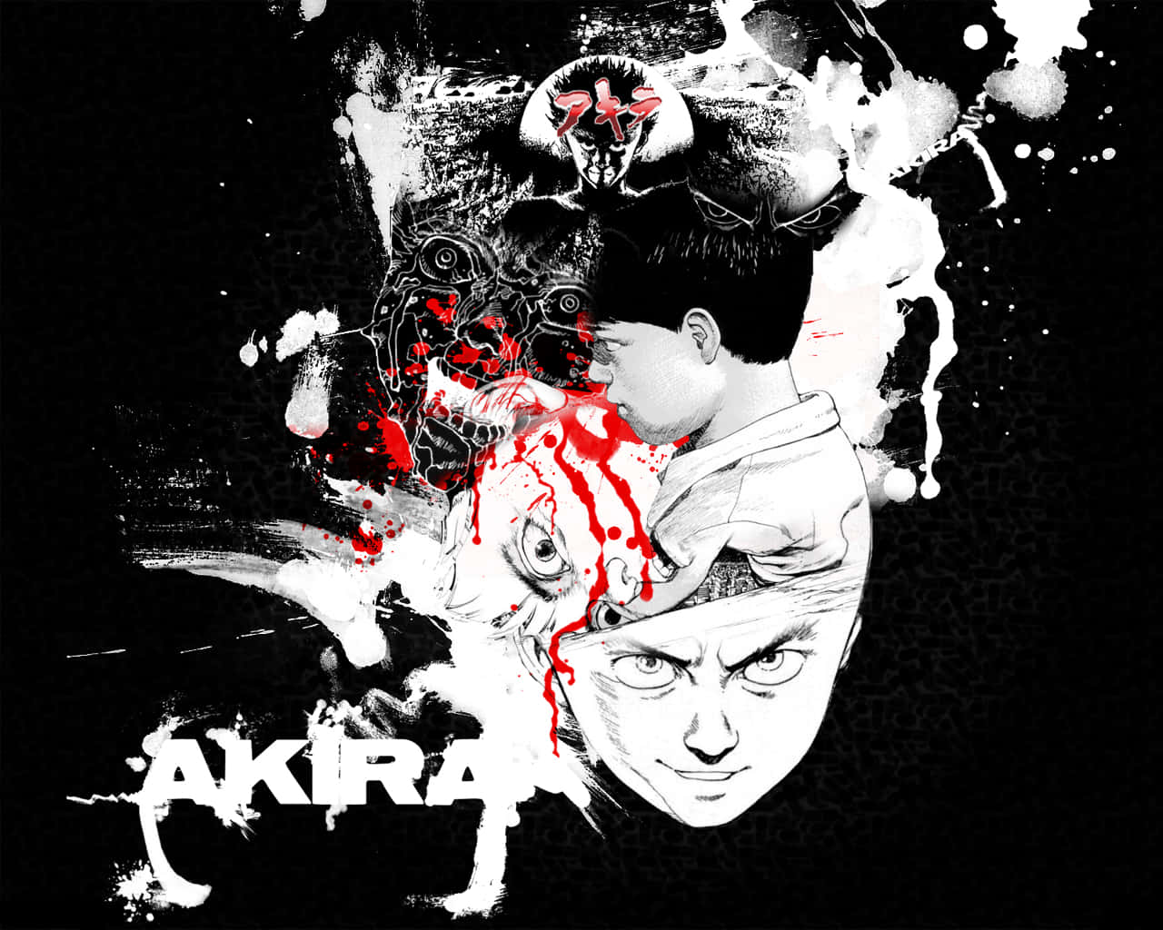 Fondode Pantalla De Akira En Blanco Y Negro Abstracto