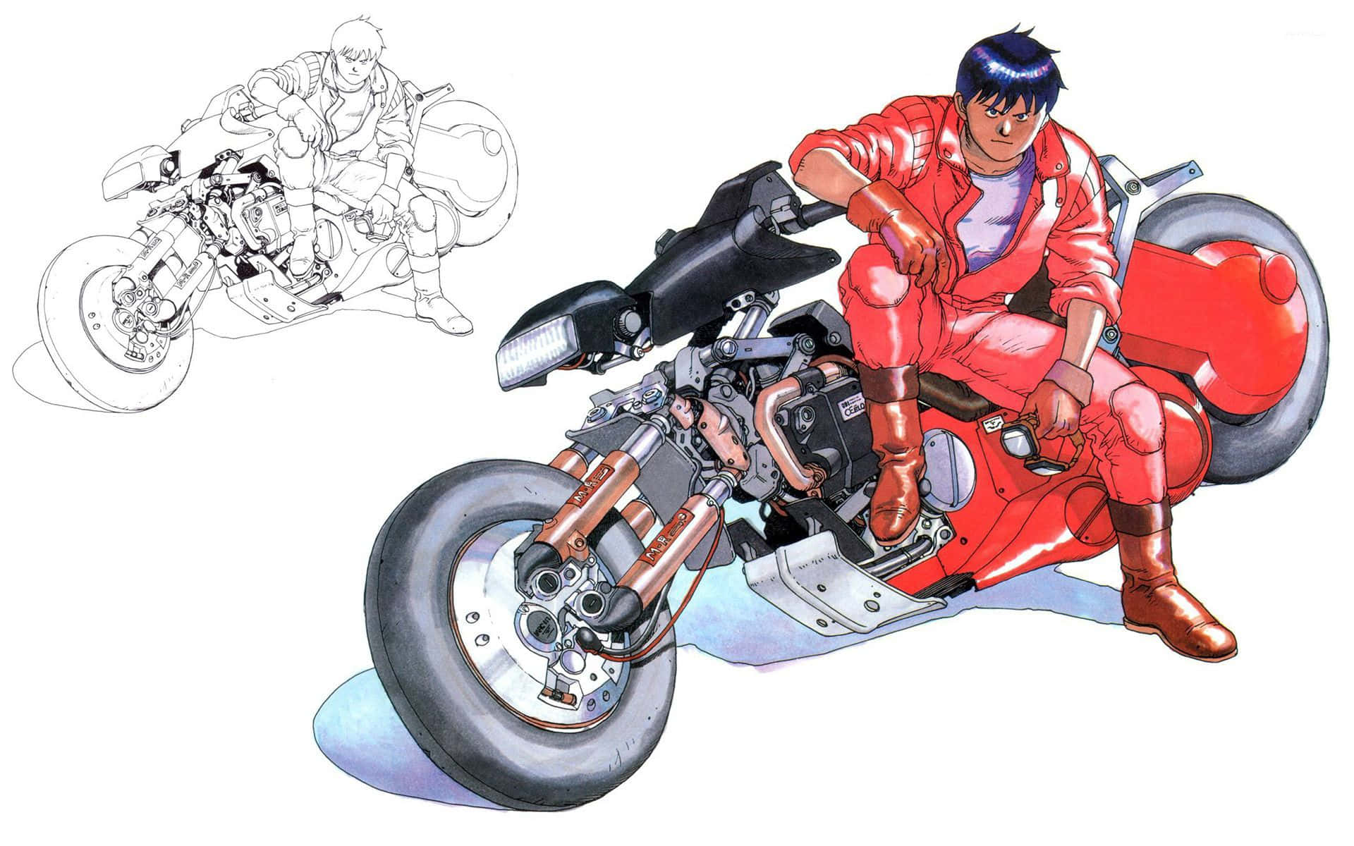 Sfondominimalista Di Akira Con L'immagine Di Shotaro Kaneda.
