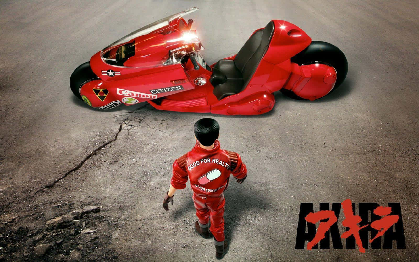 Immaginein 3d Di Akira Con Kaneda E La Moto Rossa