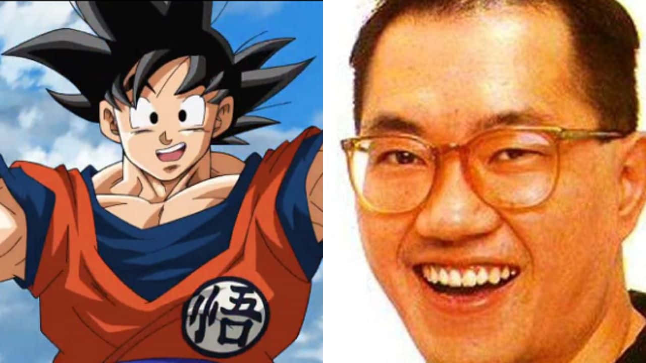 The Legendary Akira Toriyama with his Iconic Characters Wallpaper