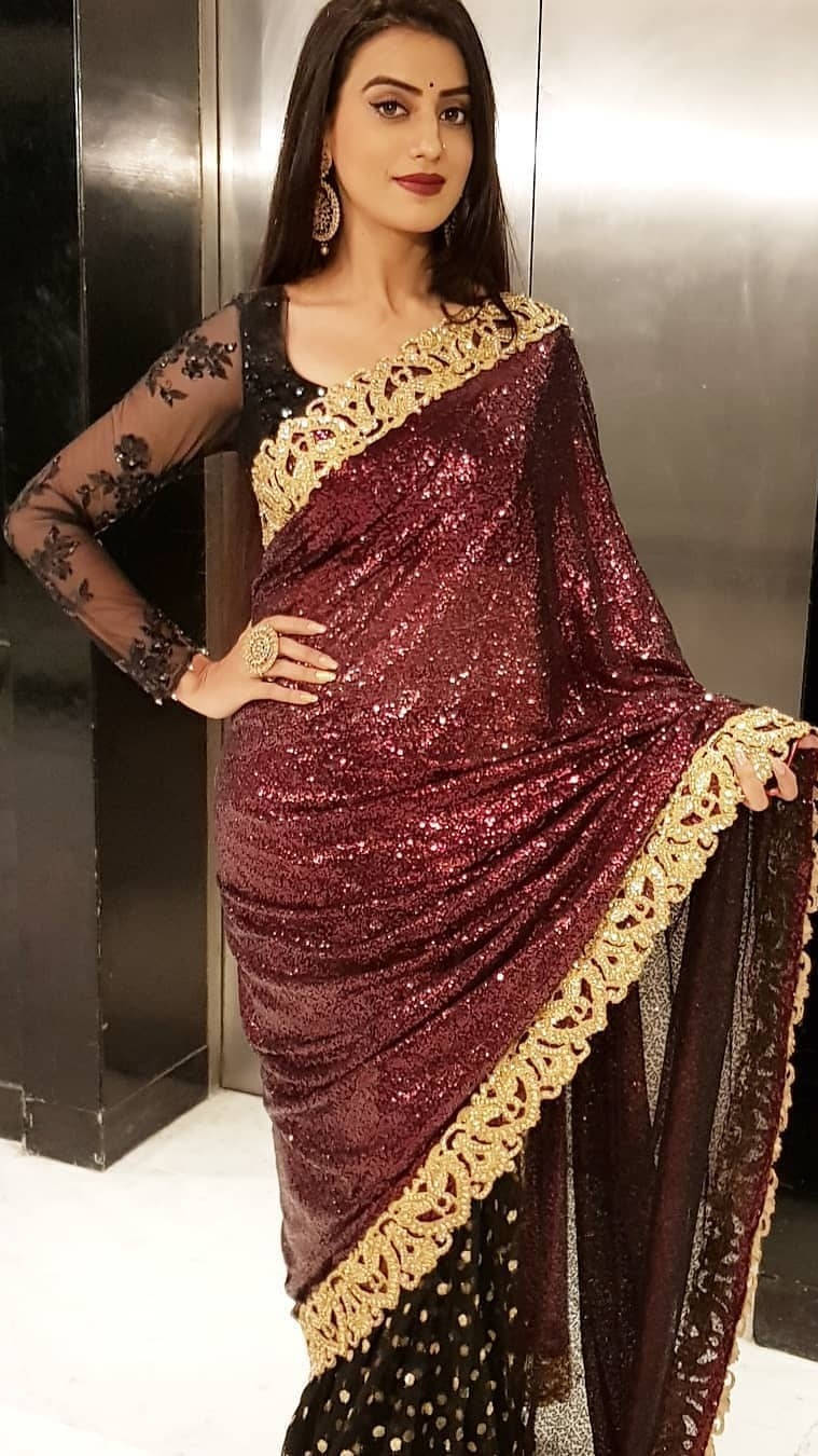 Akshara Singh Sparkly Dress