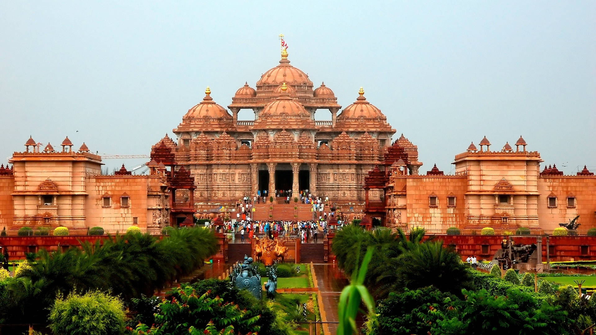 Tempio Di Akshardham India Sfondo