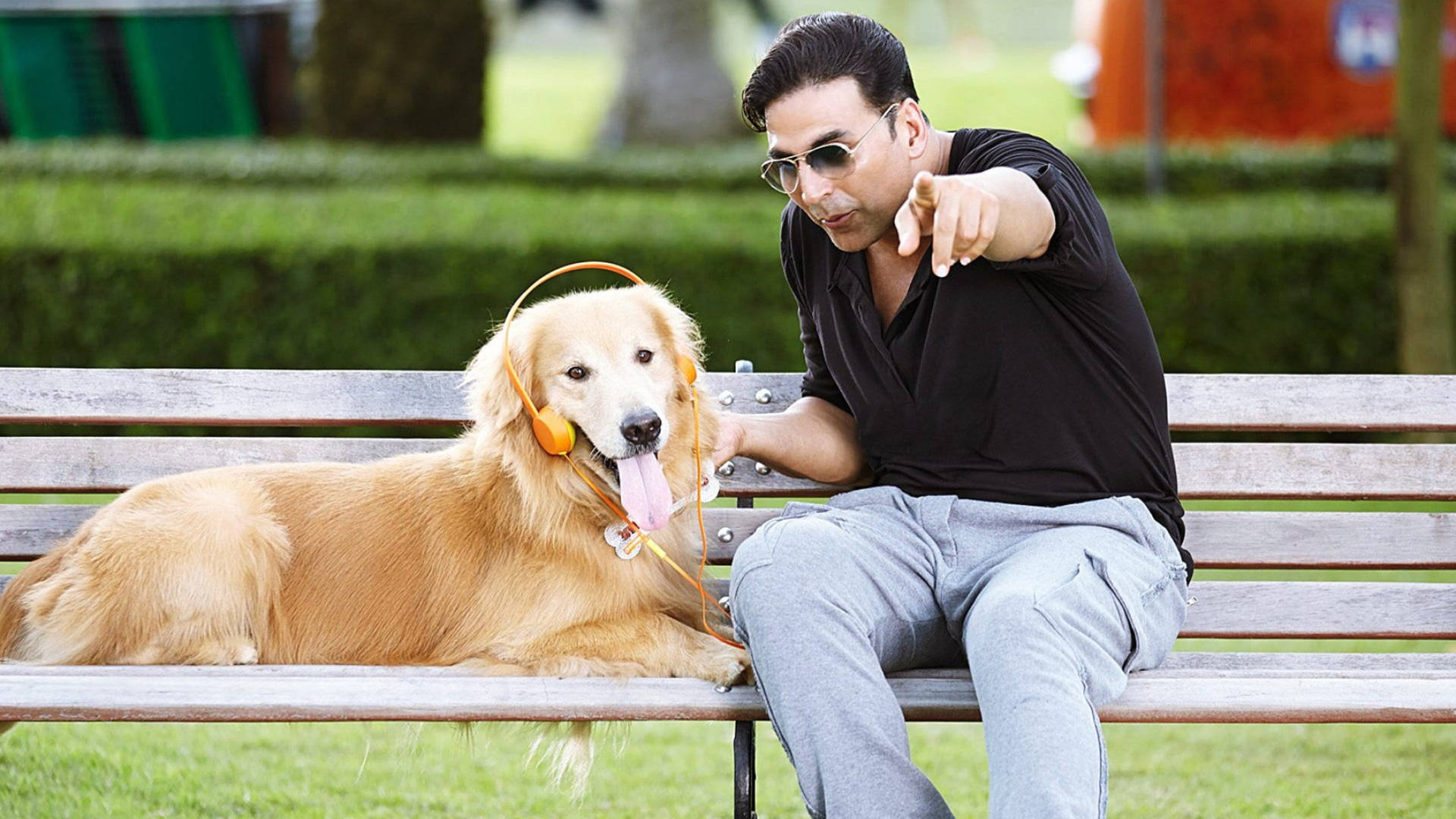 Akshay Kumar With A Dog