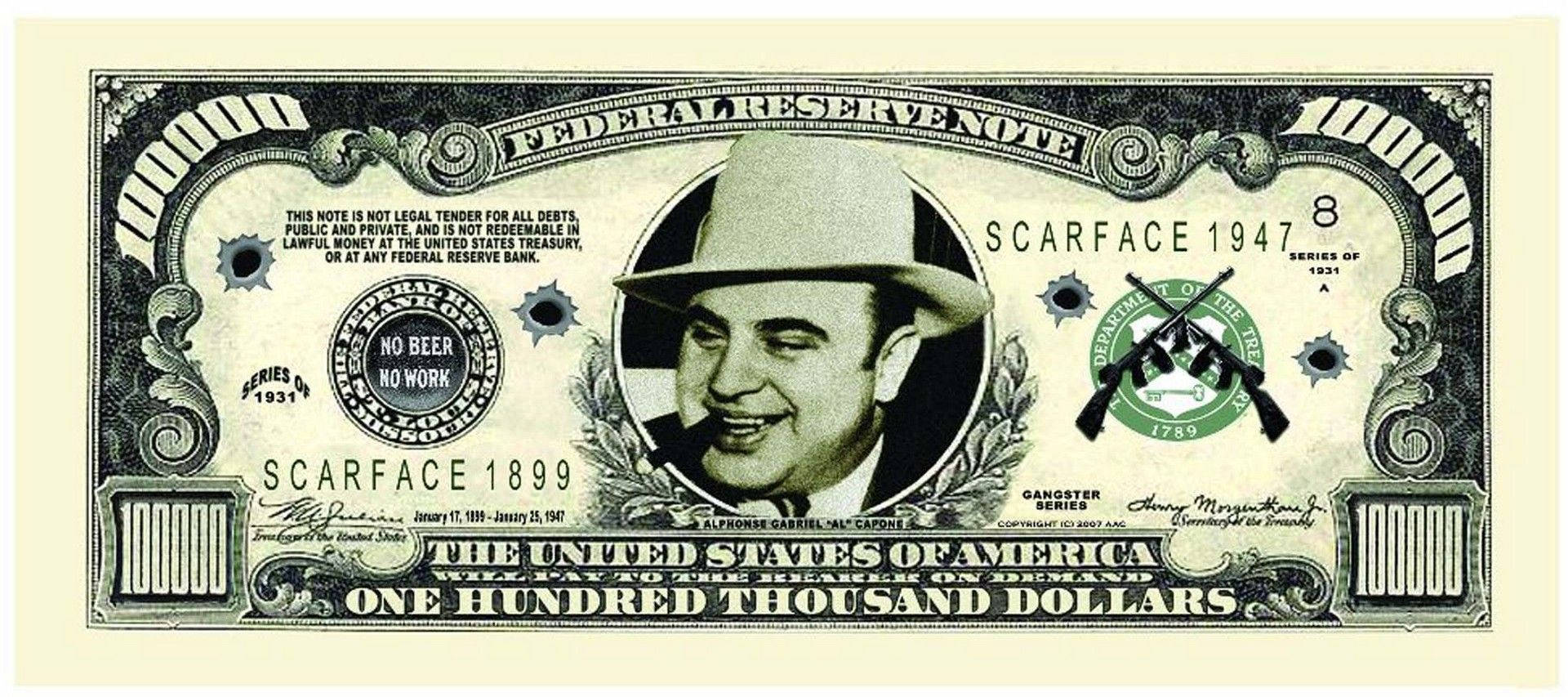Al Capone In Dollar Wallpaper
