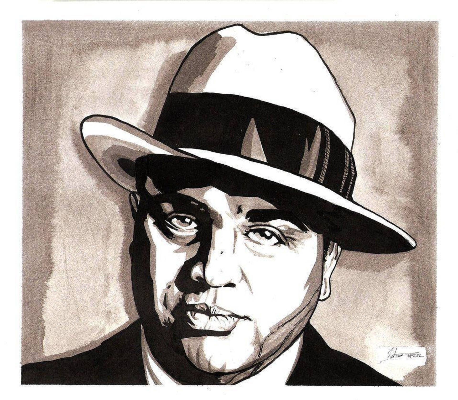 Al Capone Pencil Drawing Wallpaper
