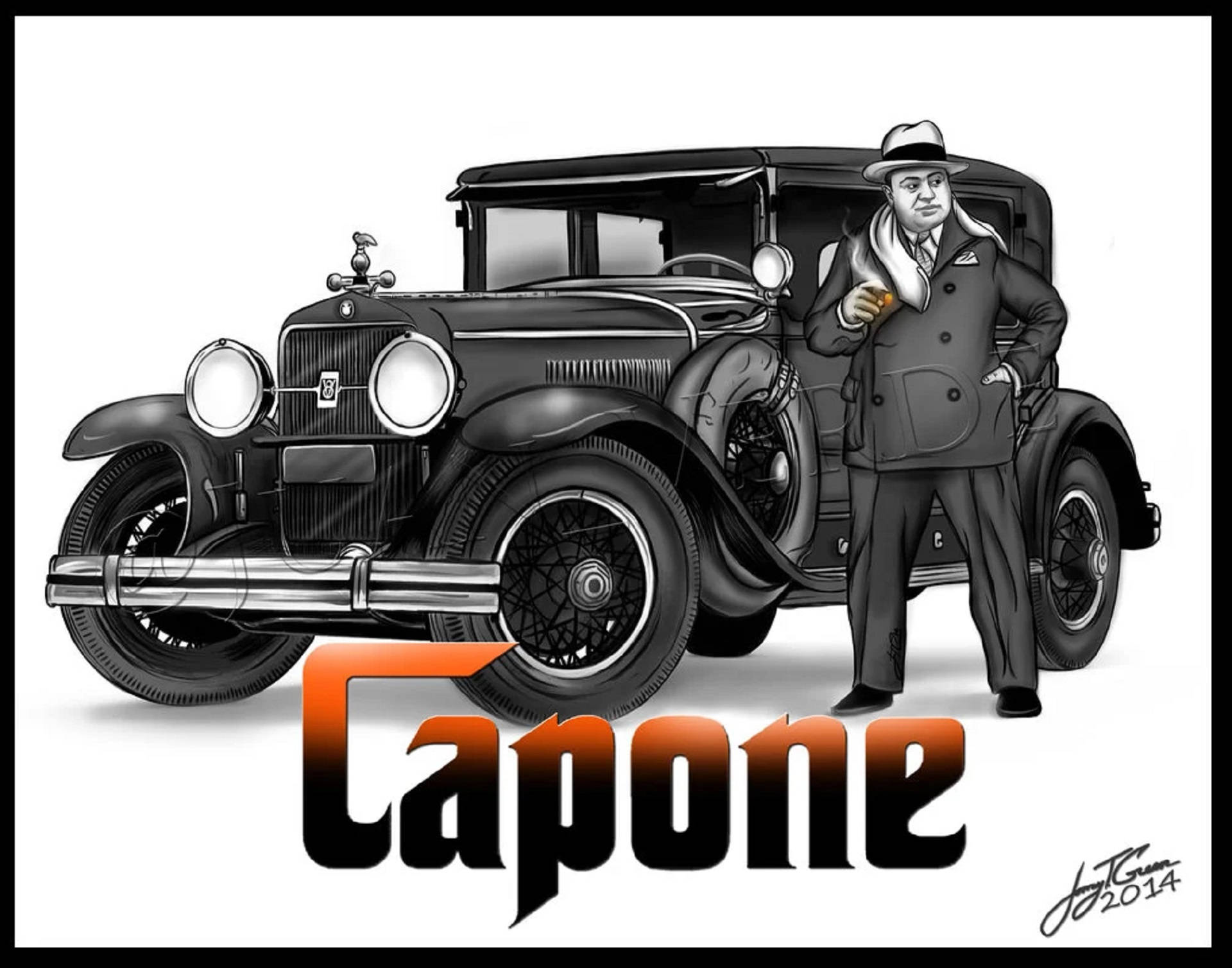 Al Capone With A Vintage Car Wallpaper