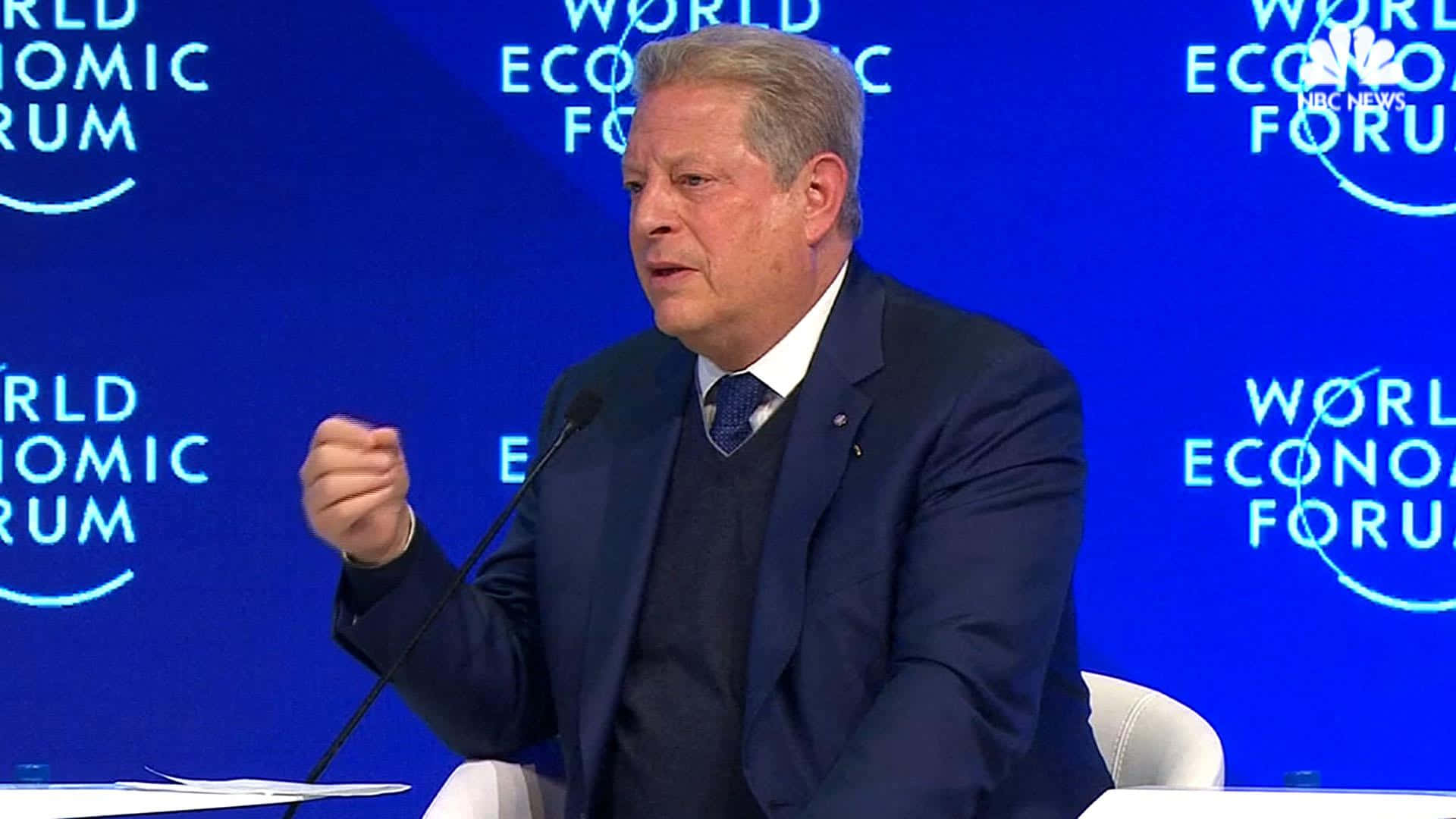 Al Gore Speaking At The World Economic Forum Wallpaper
