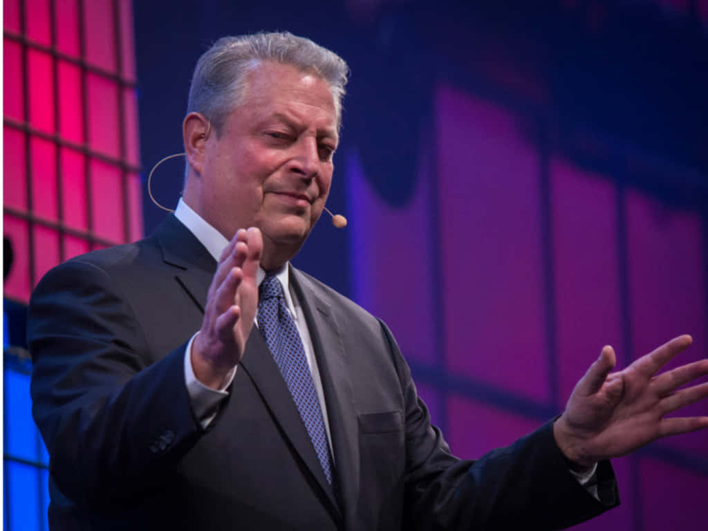 Al Gore Speaking With Hand Gestures Wallpaper