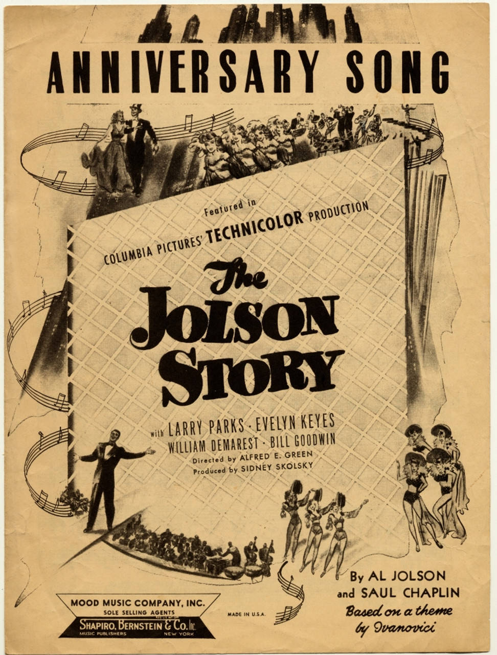 Aljolson, La Canción Del Aniversario De The Jolson Story. Fondo de pantalla