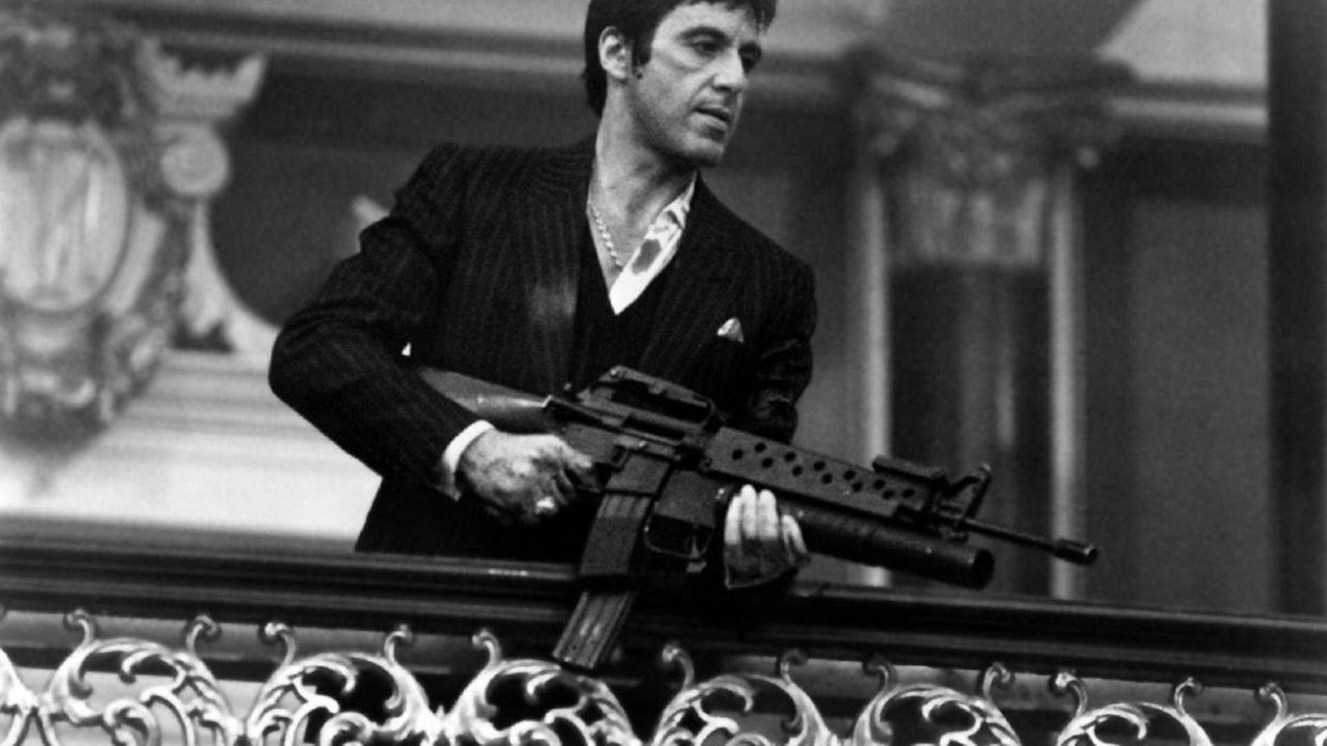 Al Pacino Scarface Balcony Scene Wallpaper
