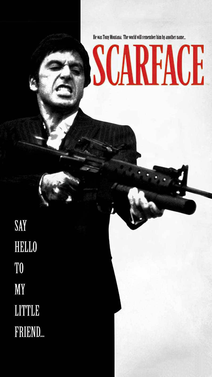Al Pacino Scarface berømte citat tapet Wallpaper