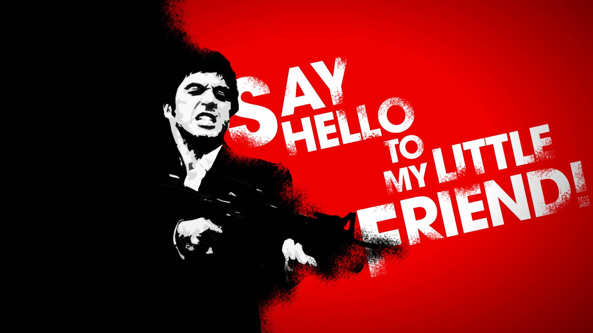 Al Pacino Scarface Red And Black Wallpaper
