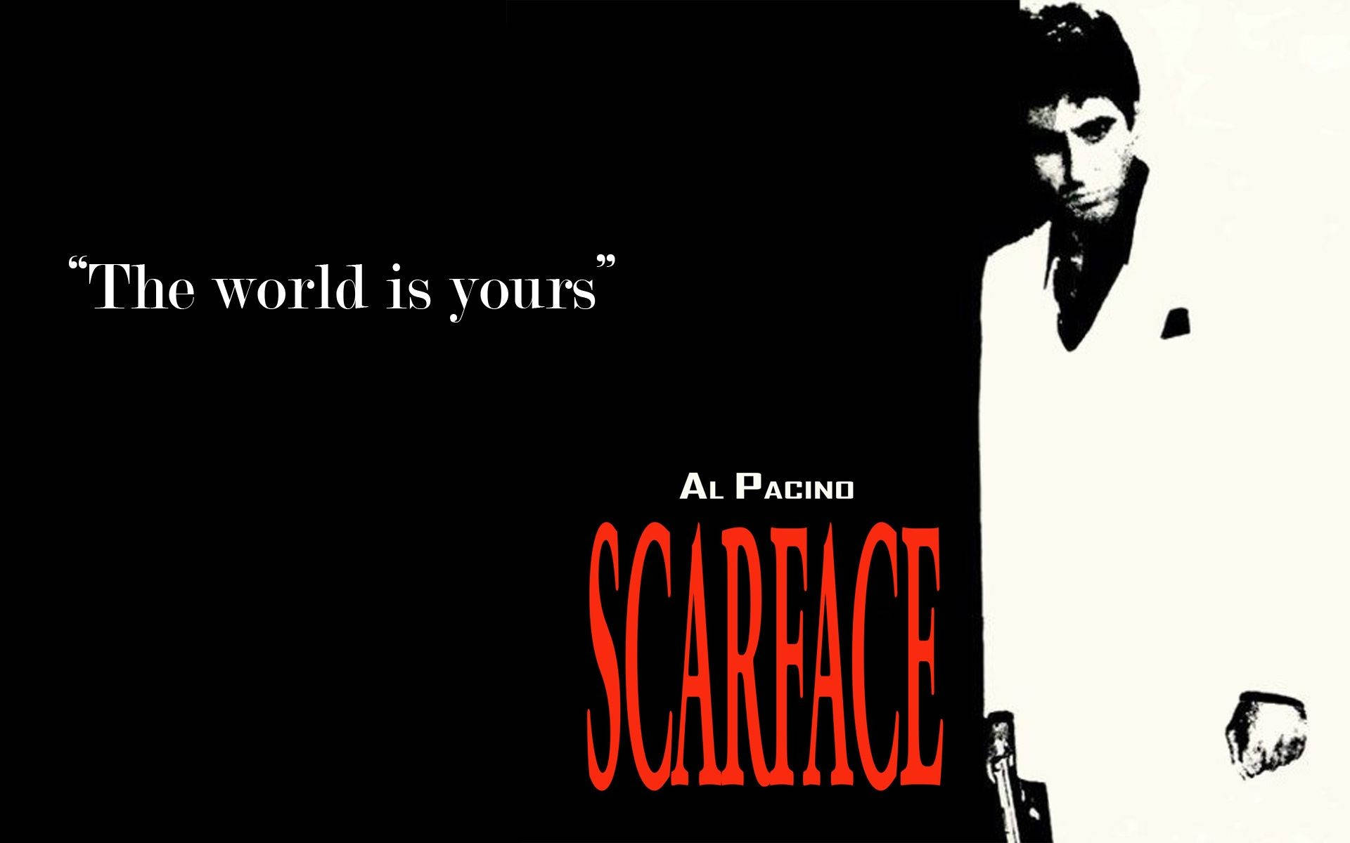 In Scarface 1983 Tony Montana Sees The Phrase The World HD phone wallpaper   Pxfuel