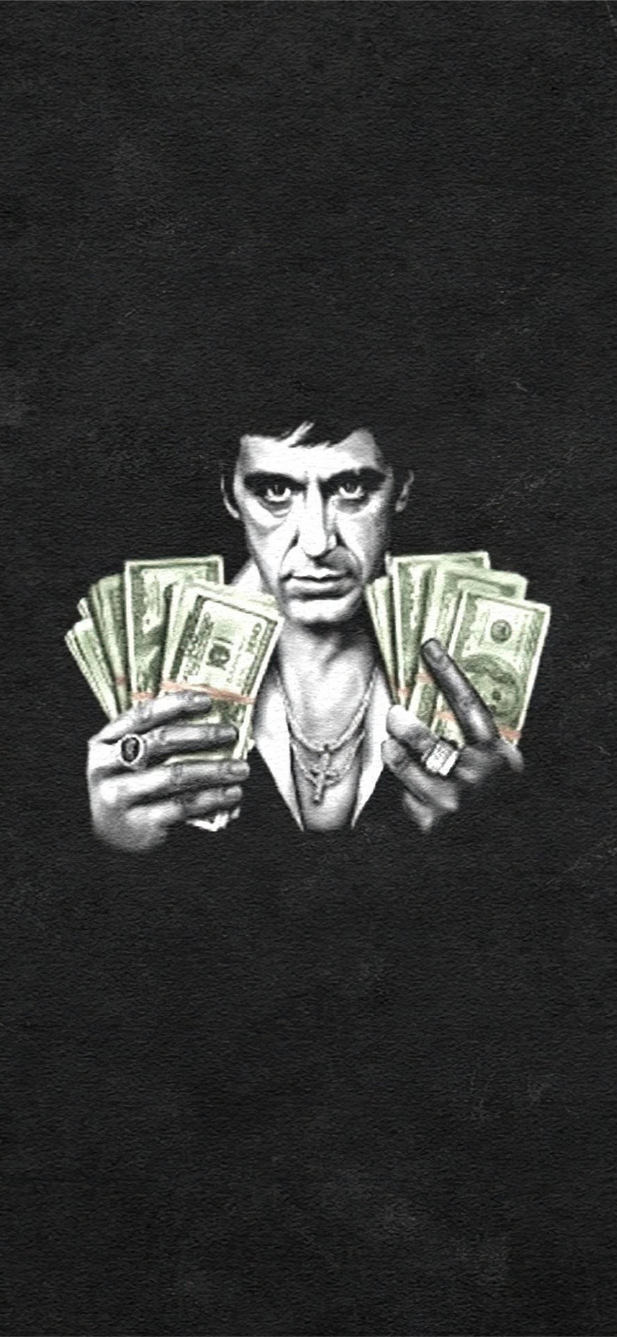 Al Pacino Scarface Wad Af Kontanter Wallpaper