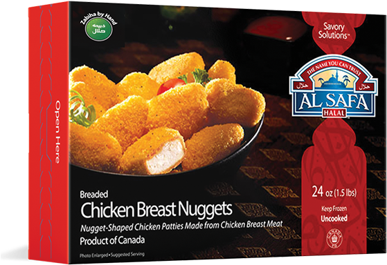 Al Safa Halal Chicken Breast Nuggets Packaging PNG