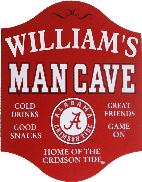 Alabama Crimson Tide Man Cave Sign PNG