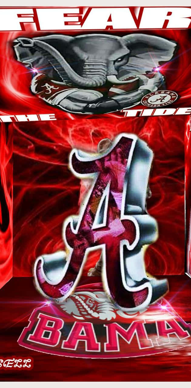 Caption: A Thrilling Shot Of Alabama Football On Iphone Wallpaper