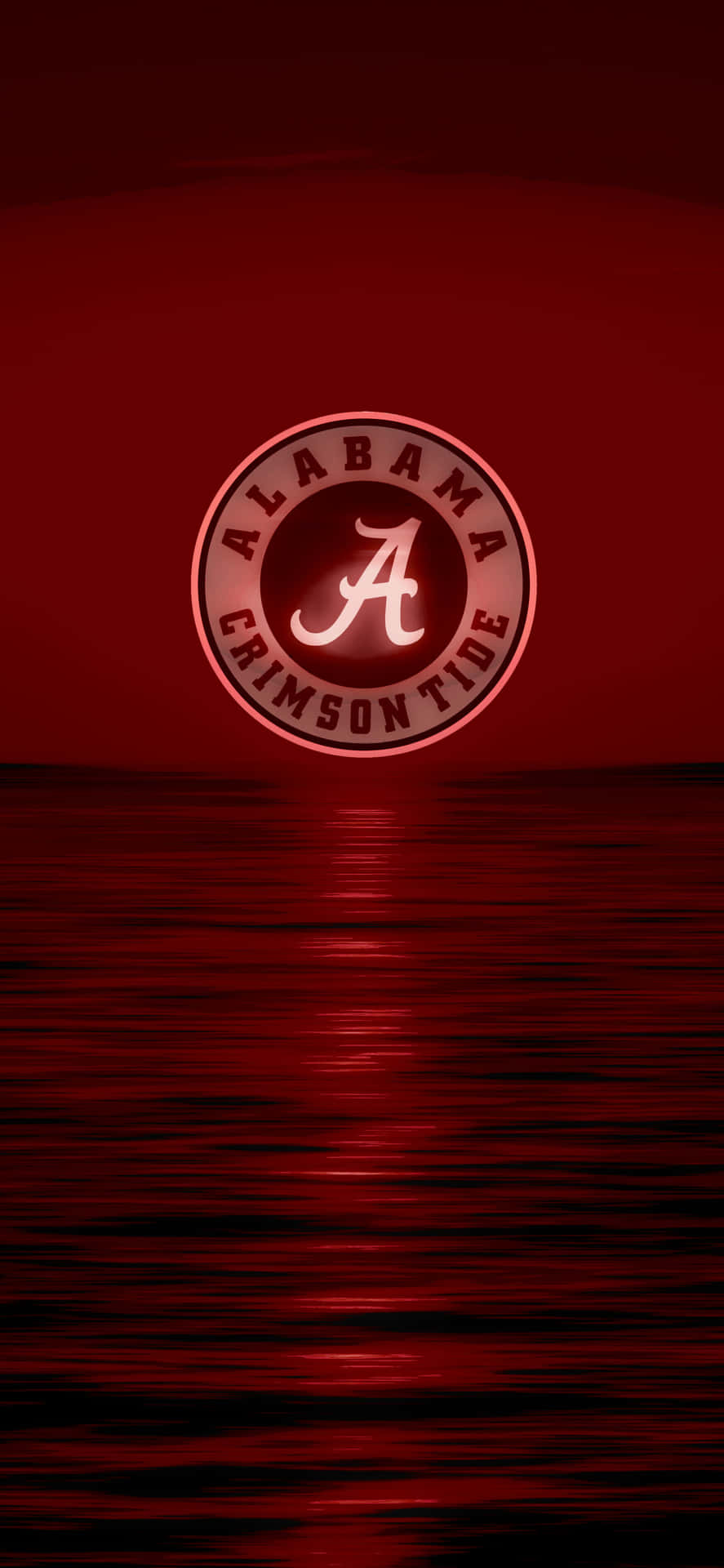 Red Sunset Alabama Football Logo Wallpaper