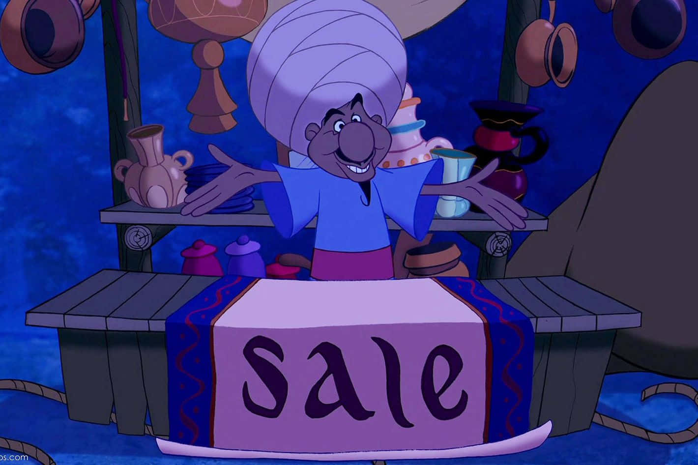 Disney's Aladdin in a magical moment in Agrabah