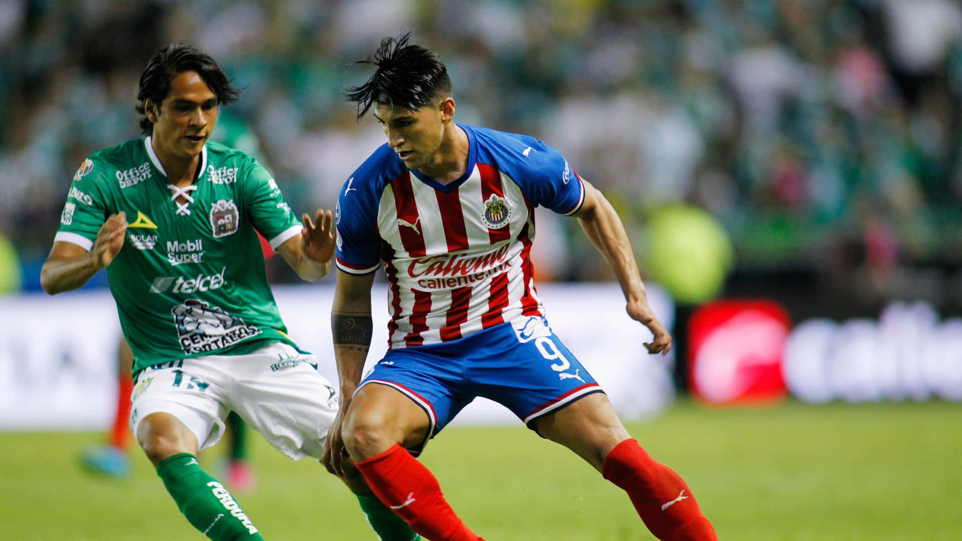 Alan Pulido Fighting For The Ball Wallpaper
