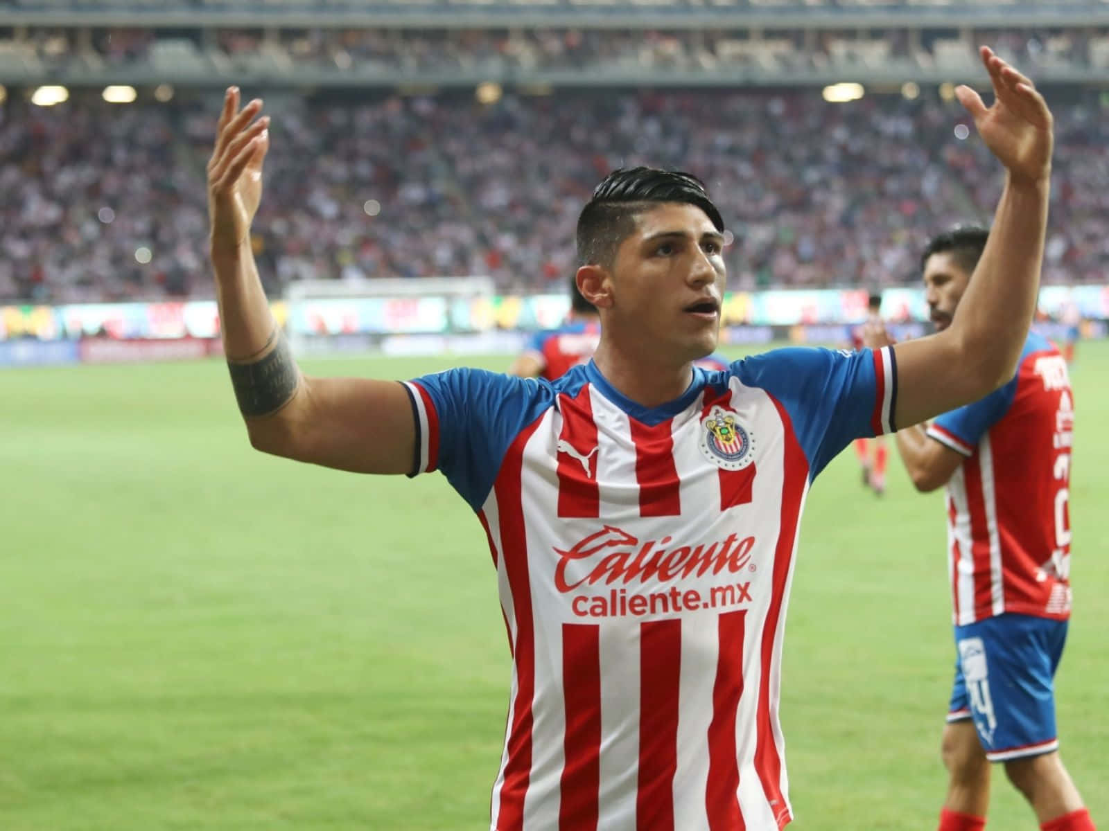 Alan Pulido Hyping Up The Crowd Wallpaper