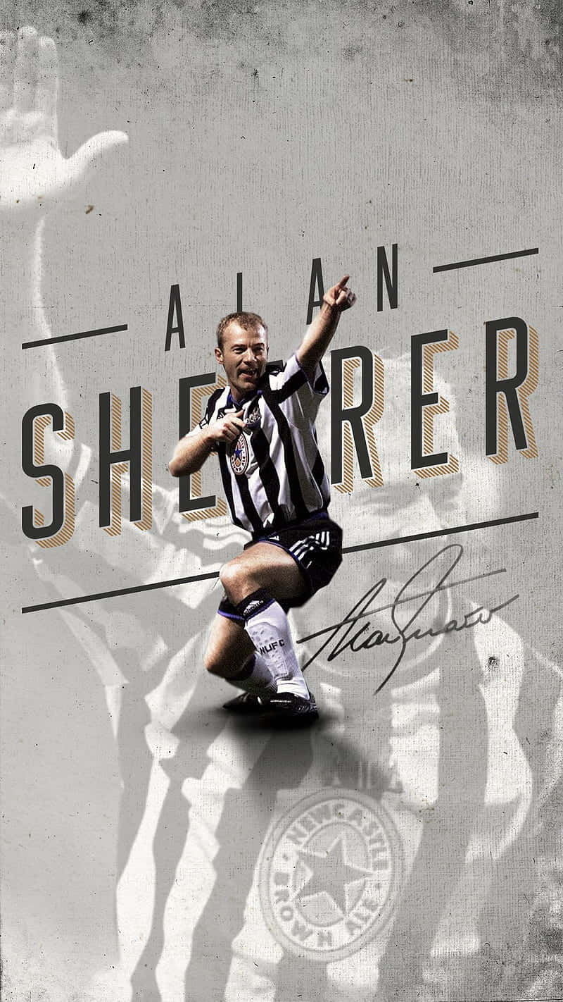 Alan Shearer signatur fanart Newcastle United FC Tapet Wallpaper