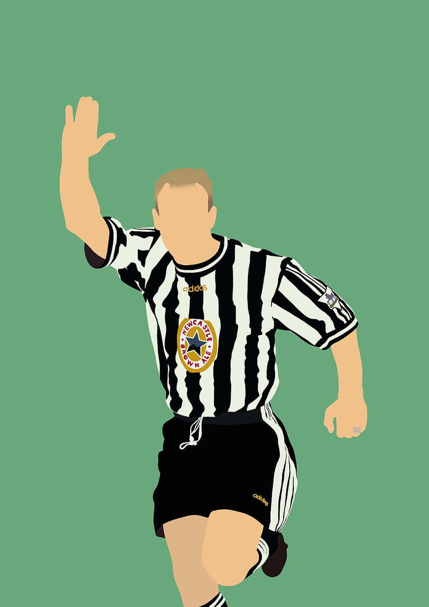 Pinturade Silueta De Alan Shearer Del Newcastle United Fc. Fondo de pantalla