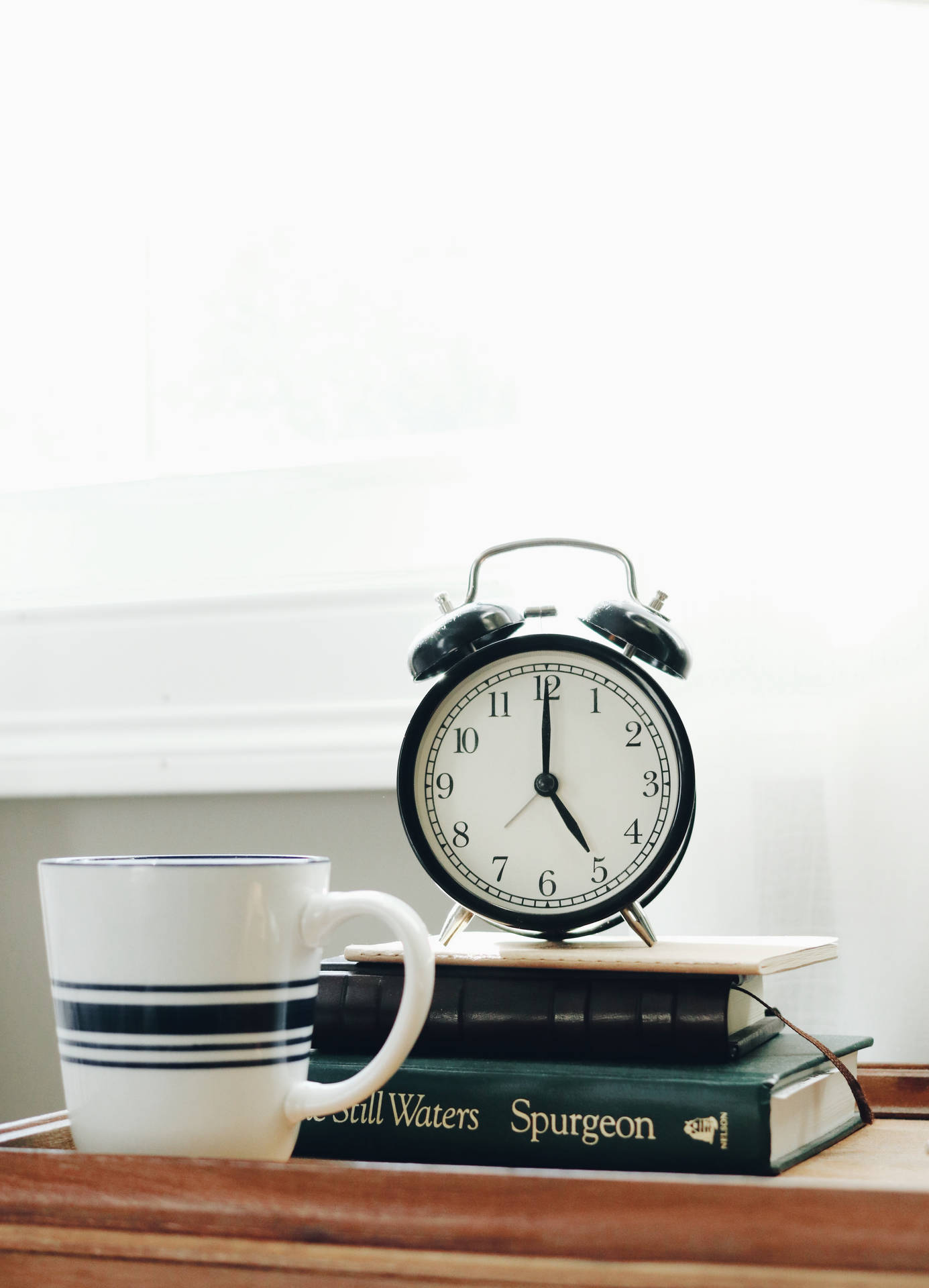 Alarm Clock Books Coffee Wallpaper