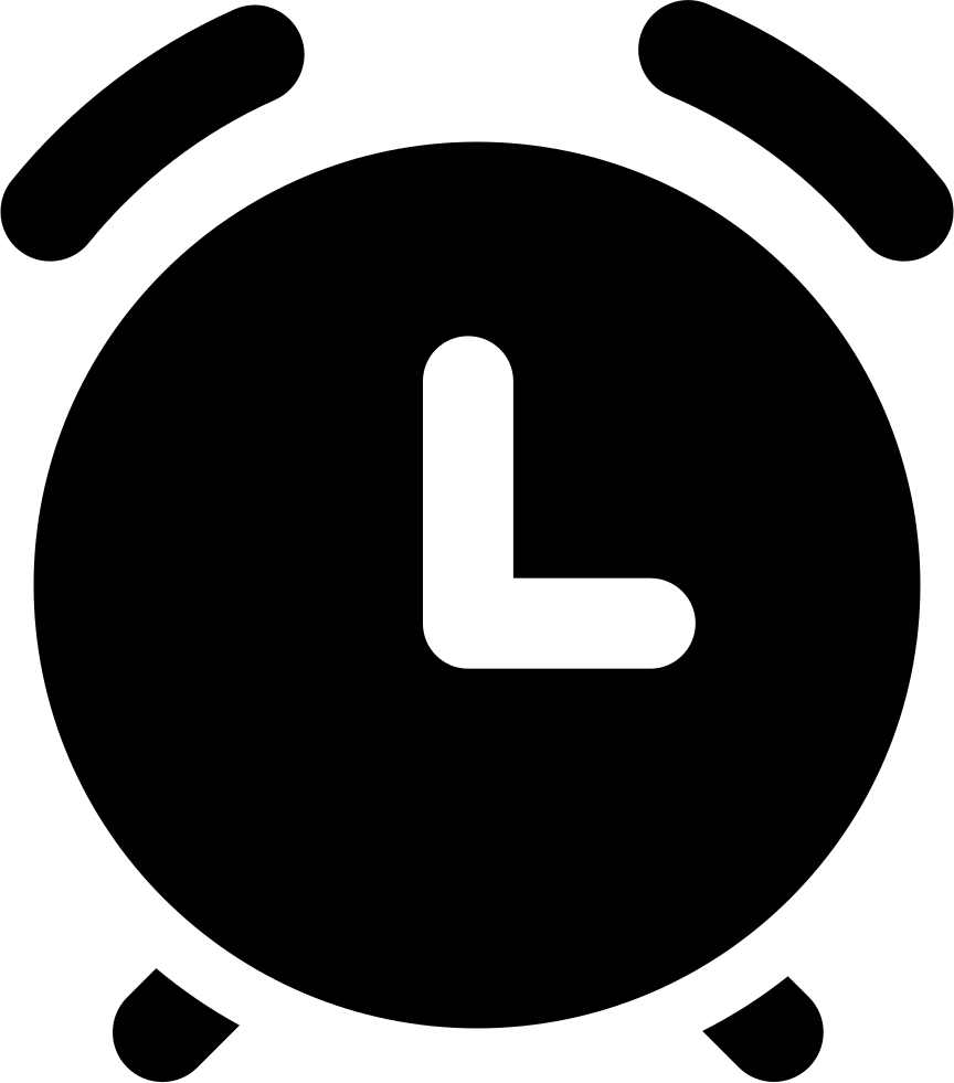 Alarm Clock Icon Blackand White PNG