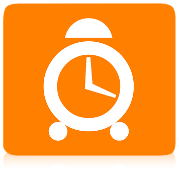 Alarm Clock Icon Orange Background PNG