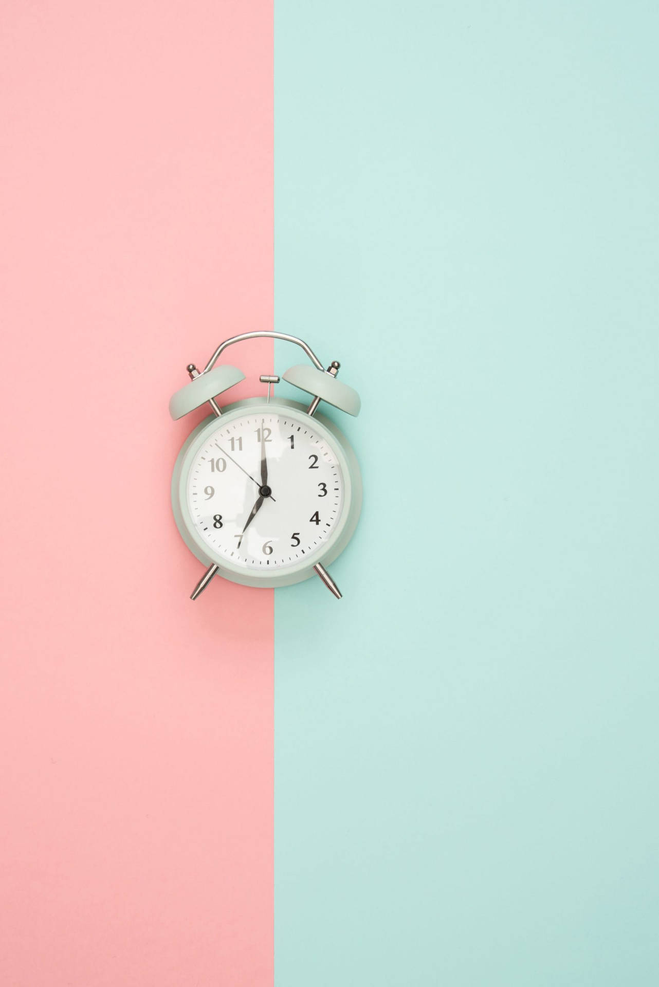 Alarm Clock Pastel Pink&Blue Wallpaper